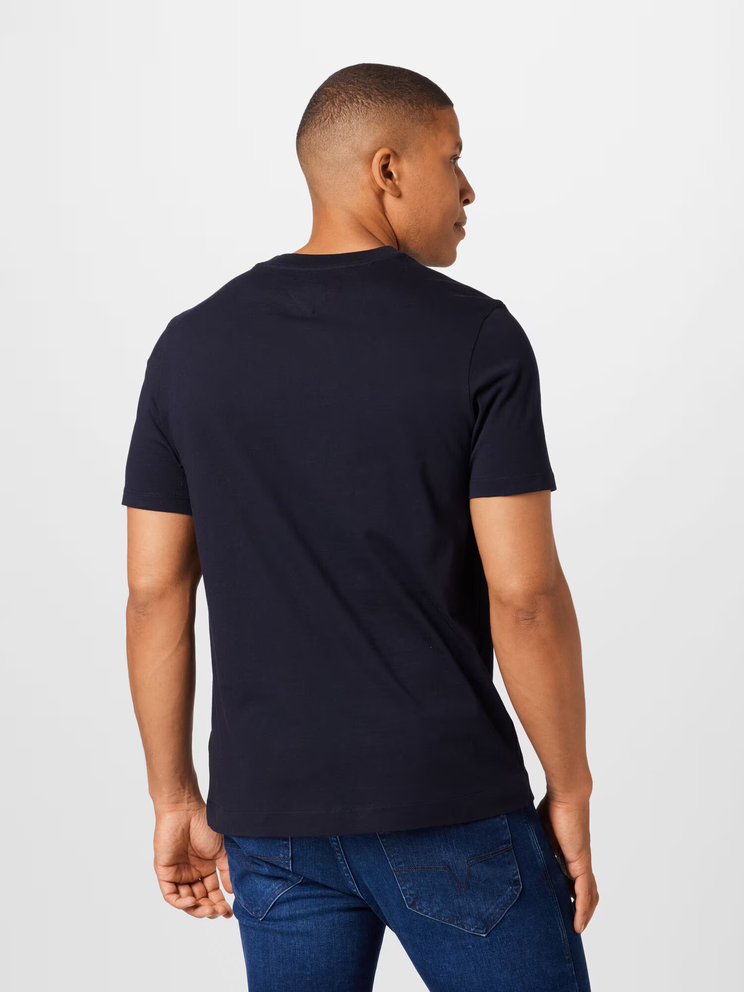 TOMMY HILFIGER Tricou bleumarin / roșu carmin / alb - Pled.ro