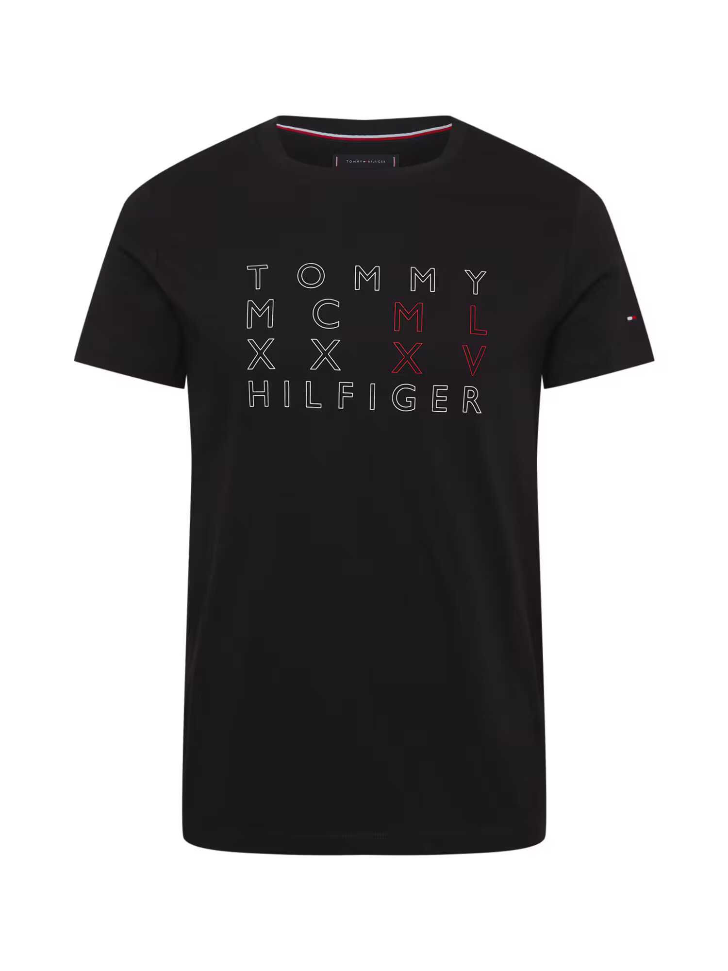 TOMMY HILFIGER Tricou bleumarin / roși aprins / negru / alb - Pled.ro