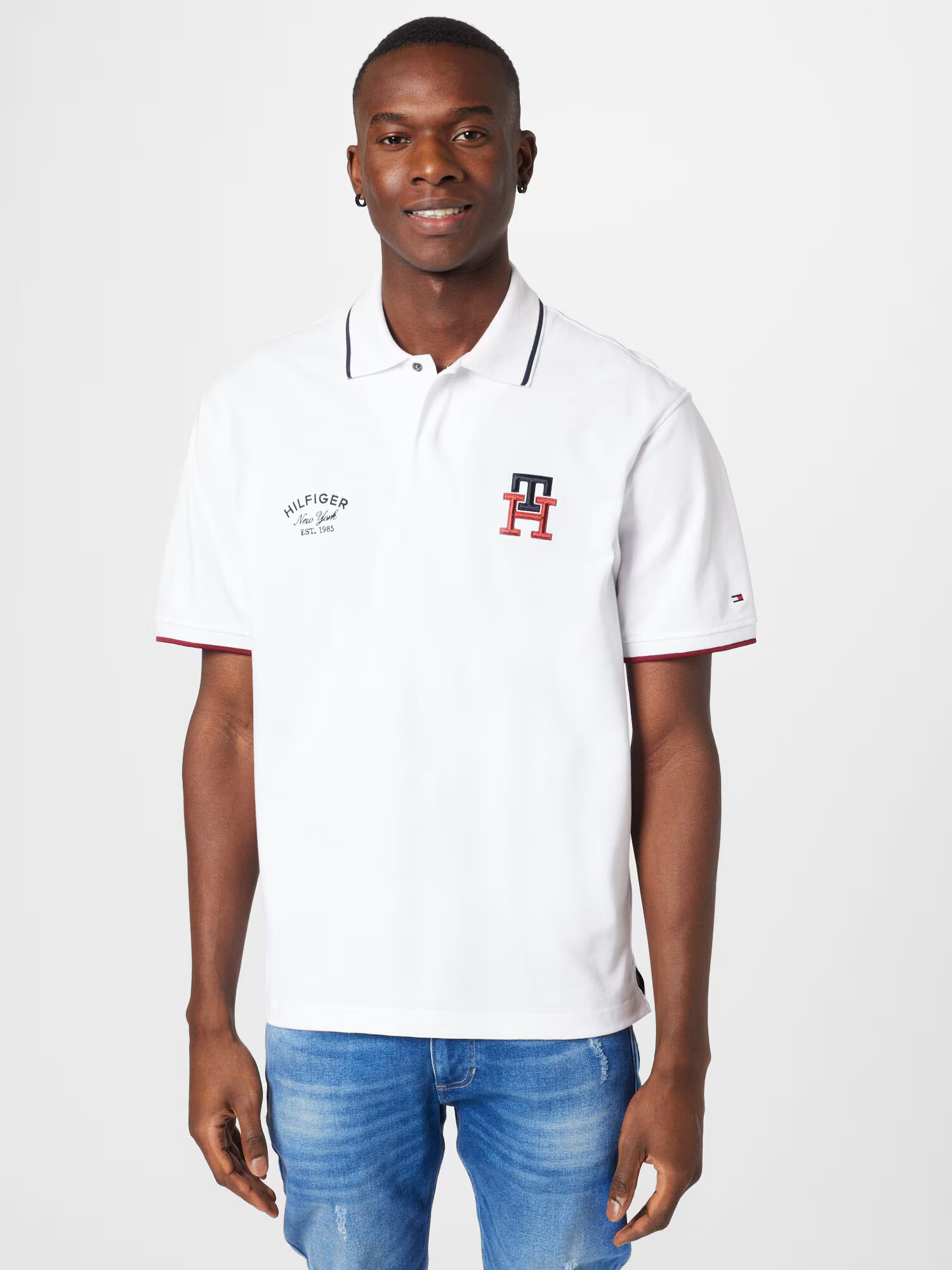 TOMMY HILFIGER Tricou bleumarin / roșu / alb - Pled.ro