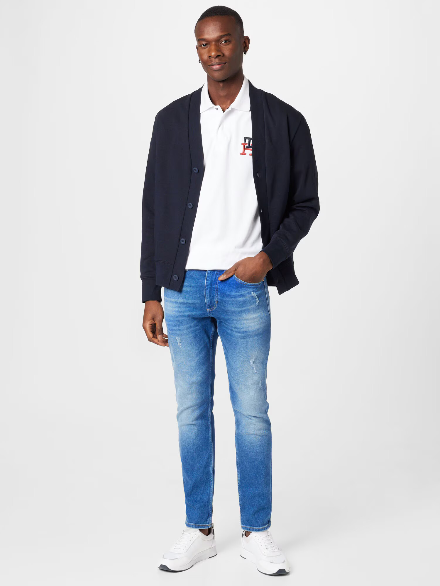 TOMMY HILFIGER Tricou bleumarin / roșu / alb - Pled.ro