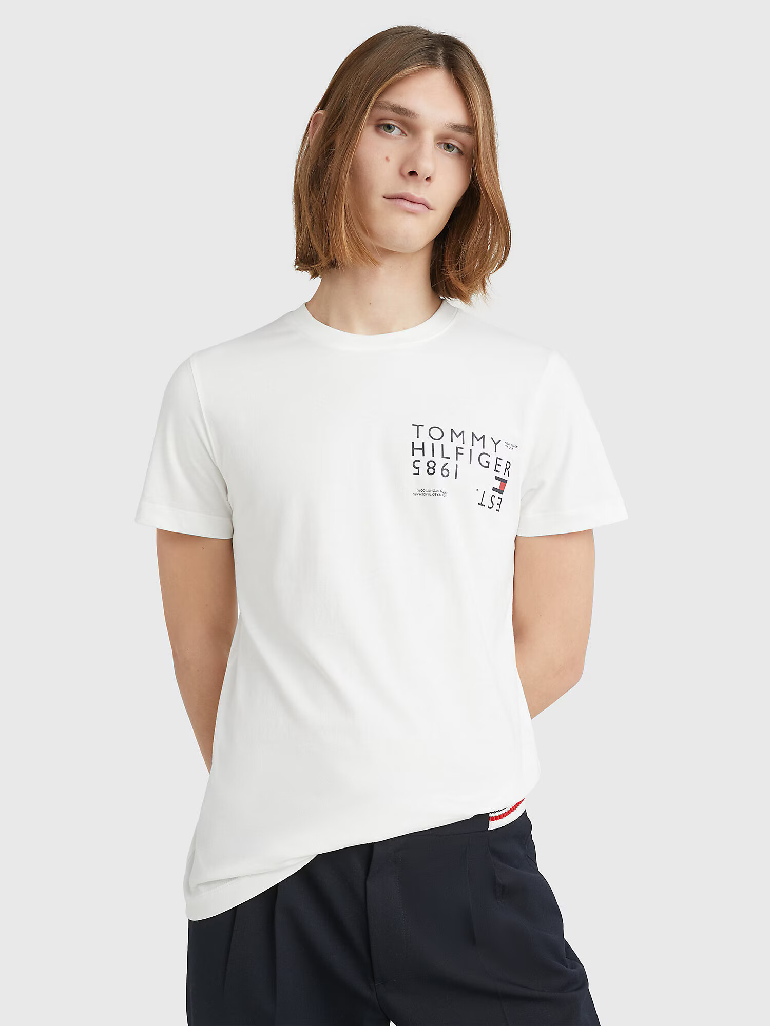 TOMMY HILFIGER Tricou bleumarin / roșu / alb - Pled.ro