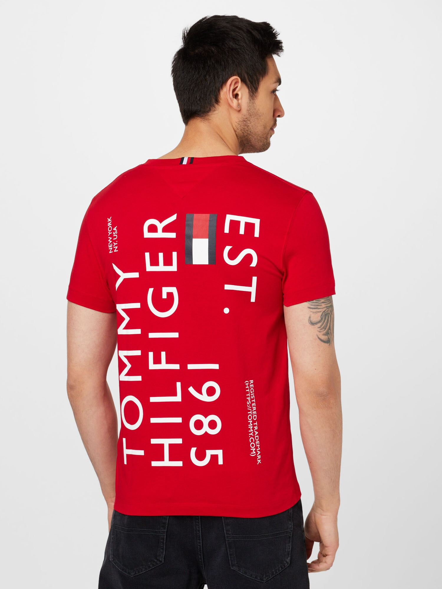 TOMMY HILFIGER Tricou bleumarin / roșu / alb - Pled.ro