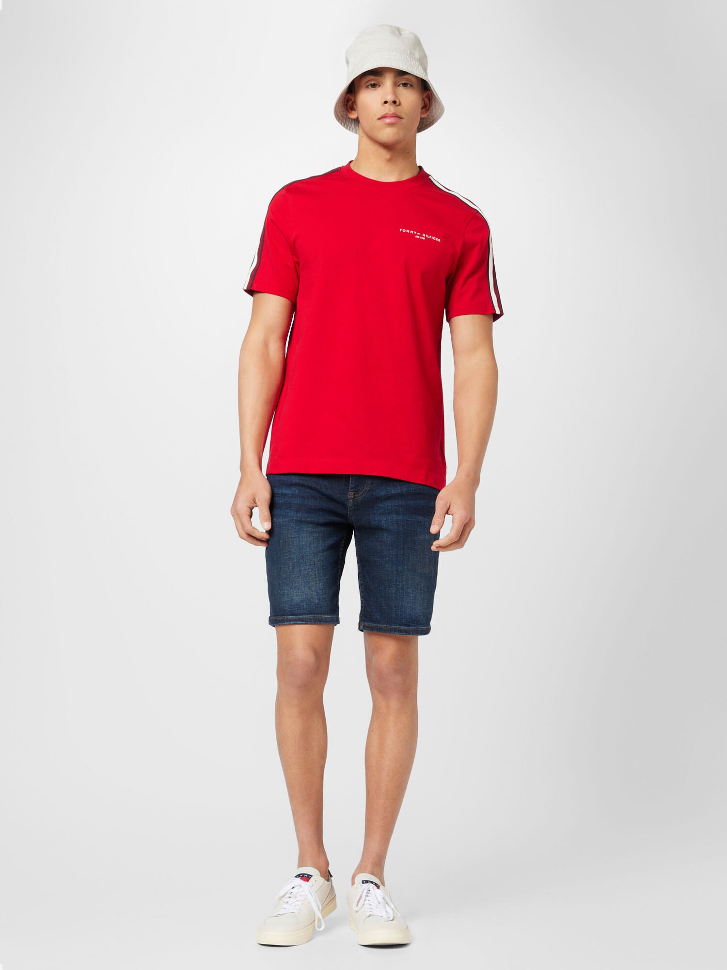 TOMMY HILFIGER Tricou bleumarin / roșu / alb - Pled.ro