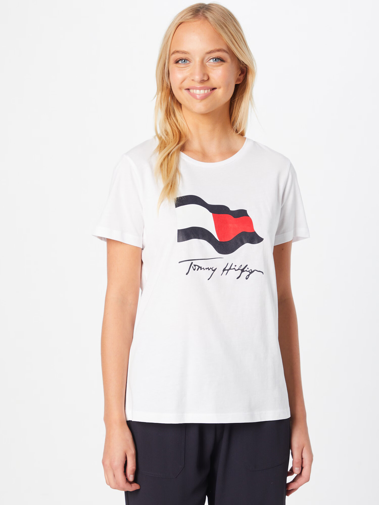 TOMMY HILFIGER Tricou bleumarin / roșu / alb - Pled.ro