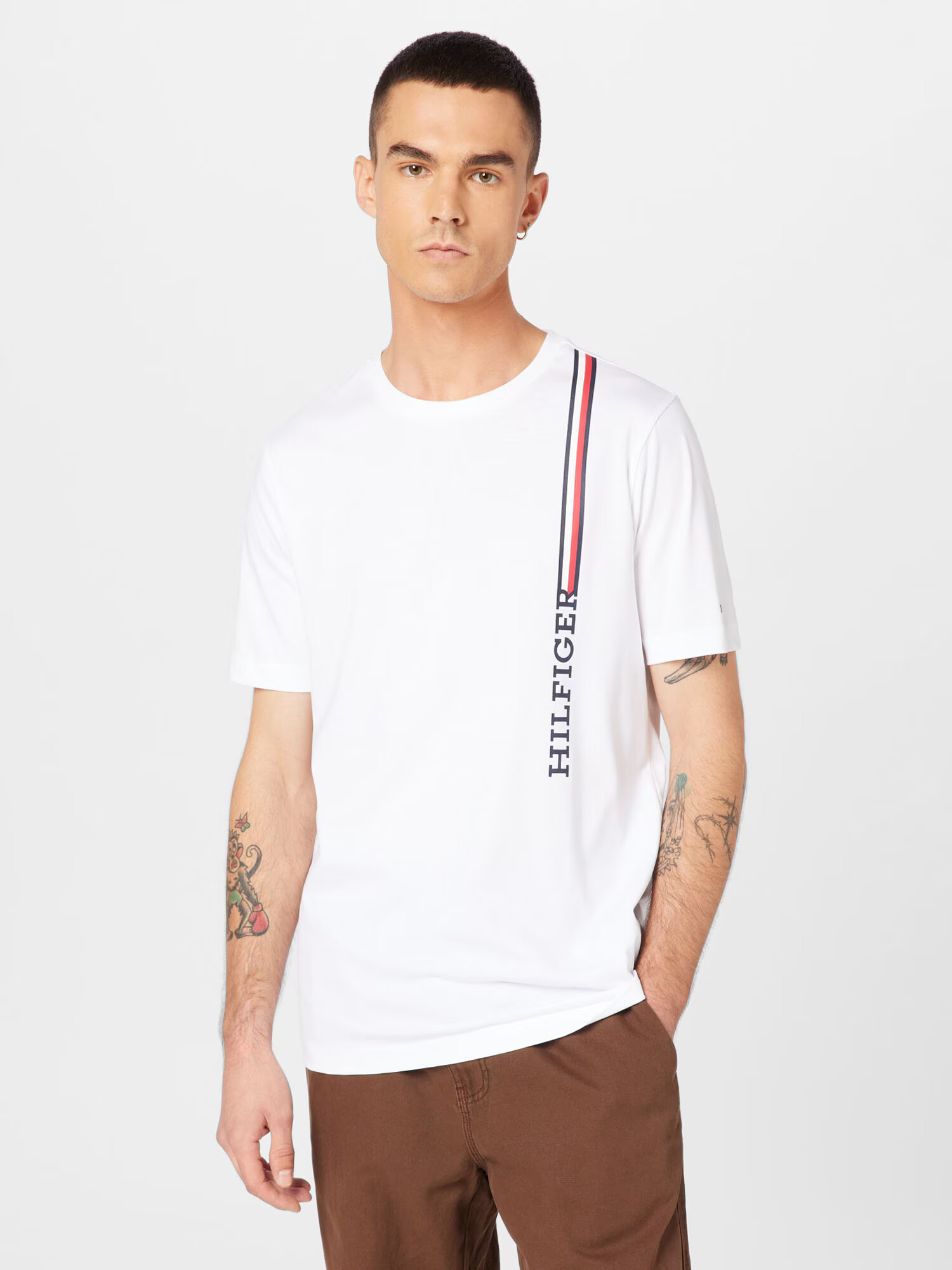 TOMMY HILFIGER Tricou bleumarin / roșu / alb - Pled.ro