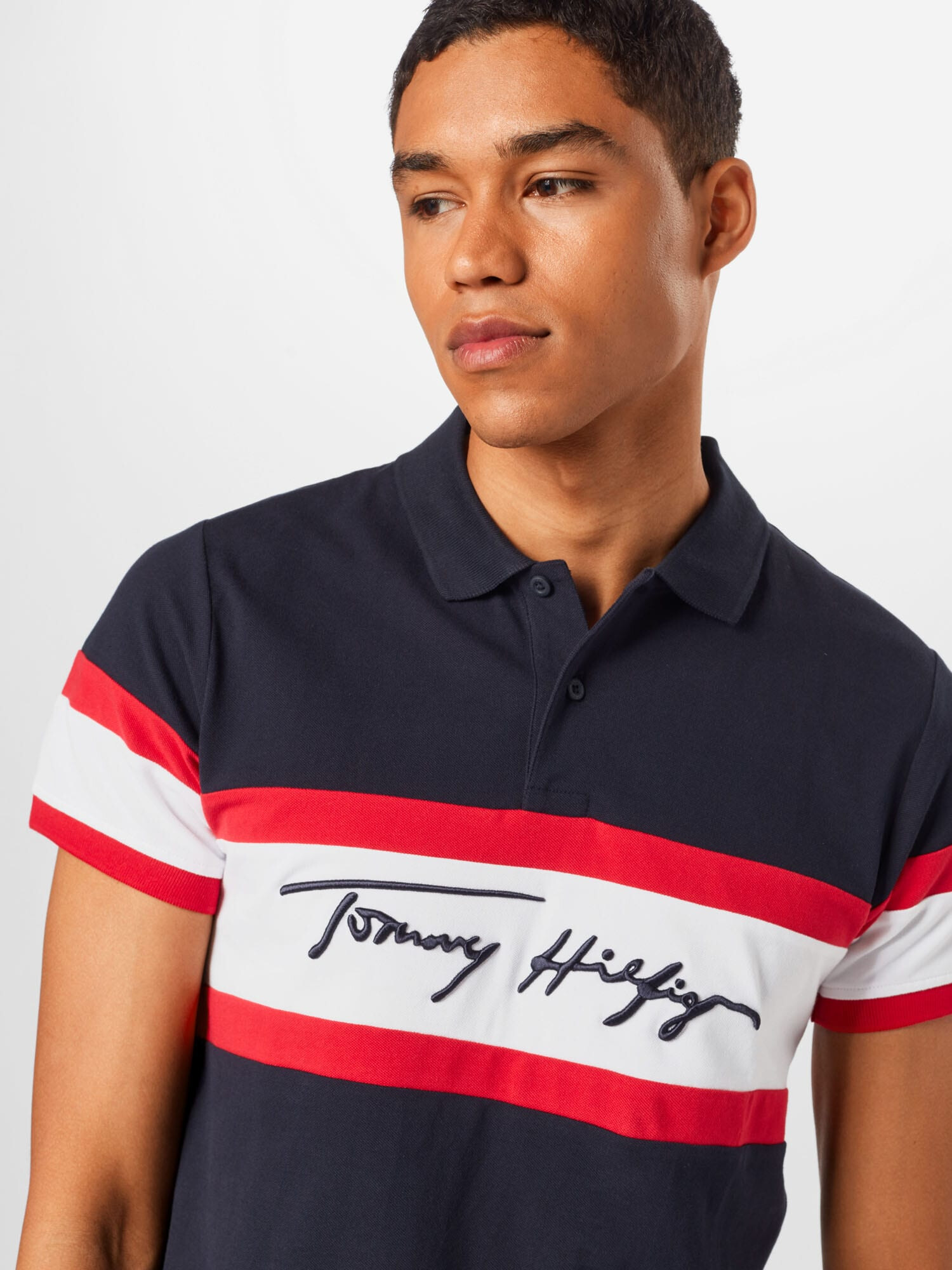 TOMMY HILFIGER Tricou bleumarin / roșu / alb - Pled.ro