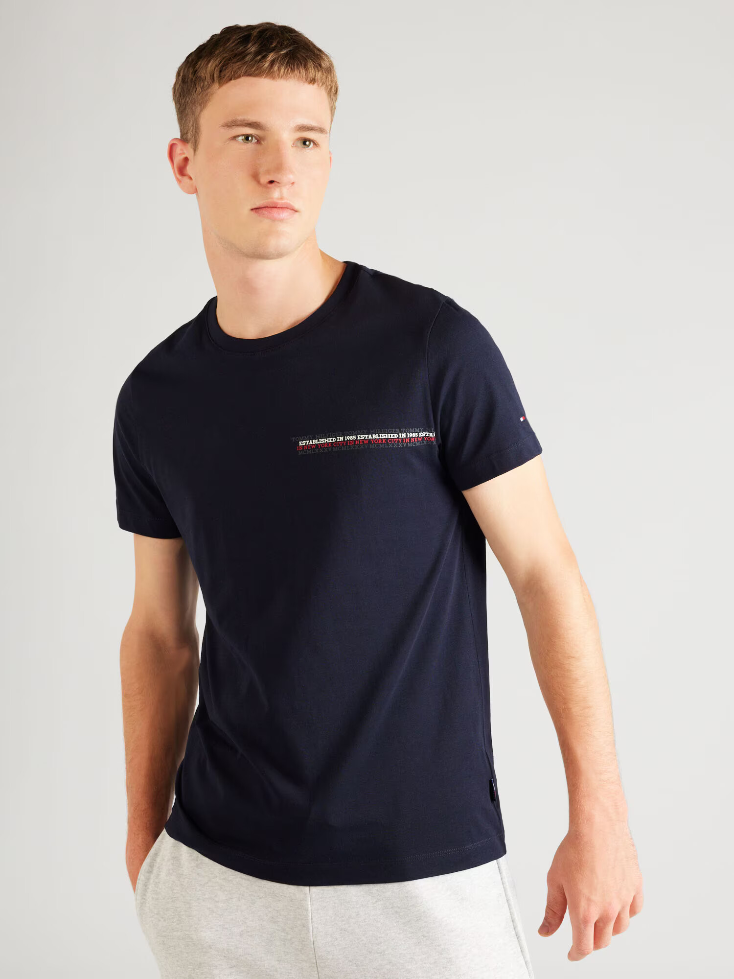 TOMMY HILFIGER Tricou bleumarin / roșu / alb - Pled.ro