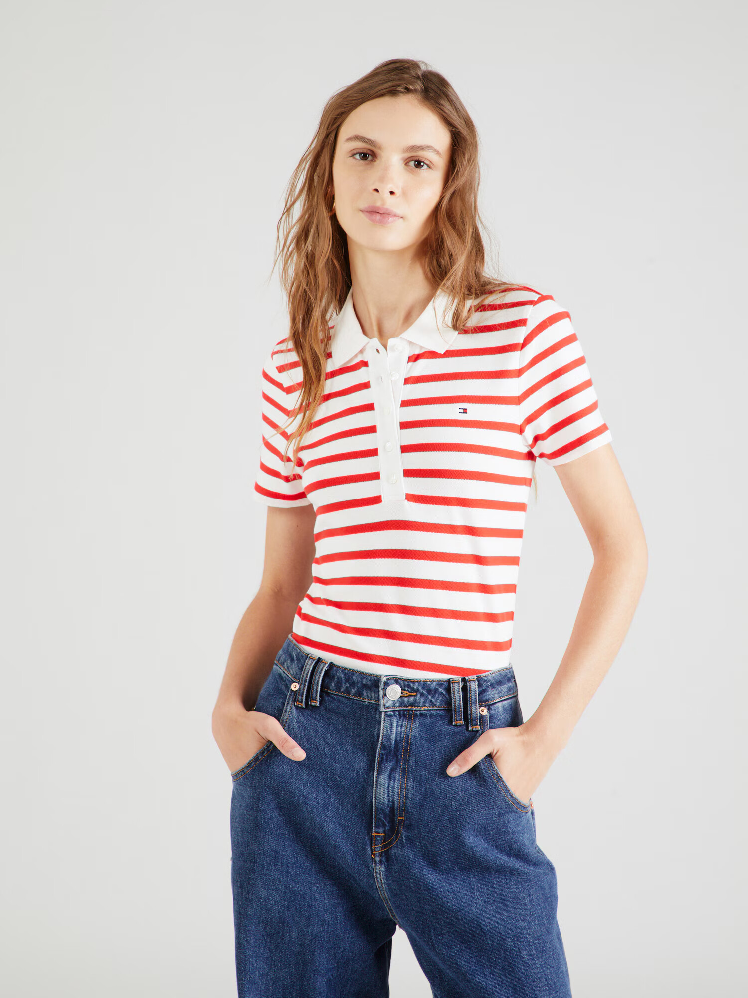 TOMMY HILFIGER Tricou bleumarin / roșu / alb - Pled.ro