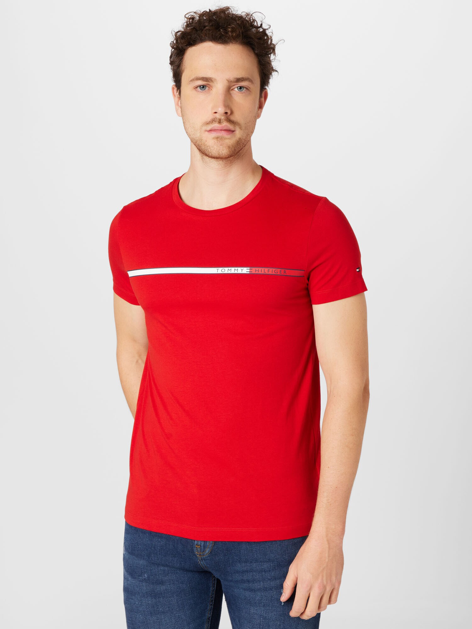 TOMMY HILFIGER Tricou bleumarin / roșu / alb - Pled.ro