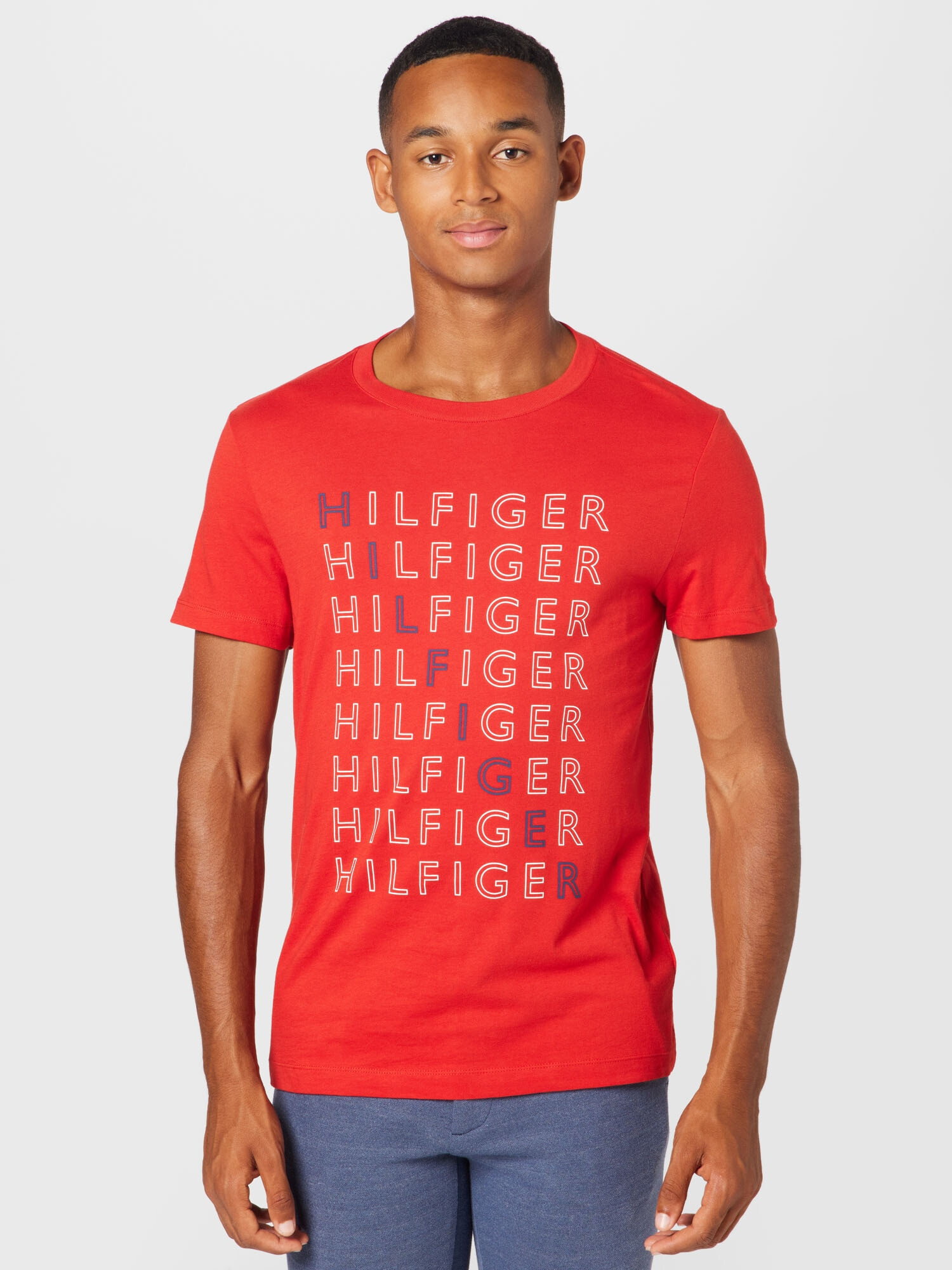 TOMMY HILFIGER Tricou bleumarin / roșu / alb - Pled.ro