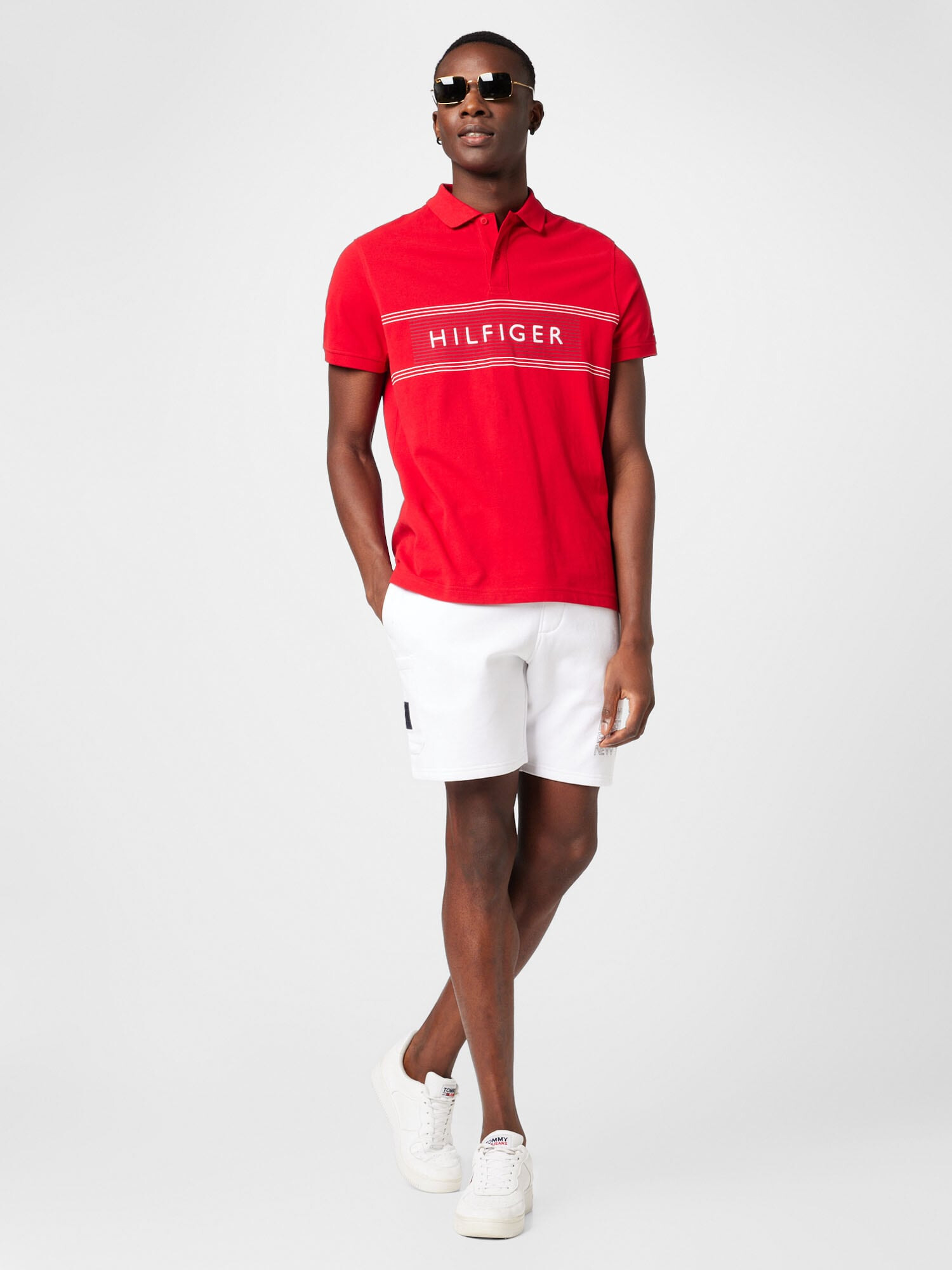 TOMMY HILFIGER Tricou bleumarin / roșu / alb - Pled.ro