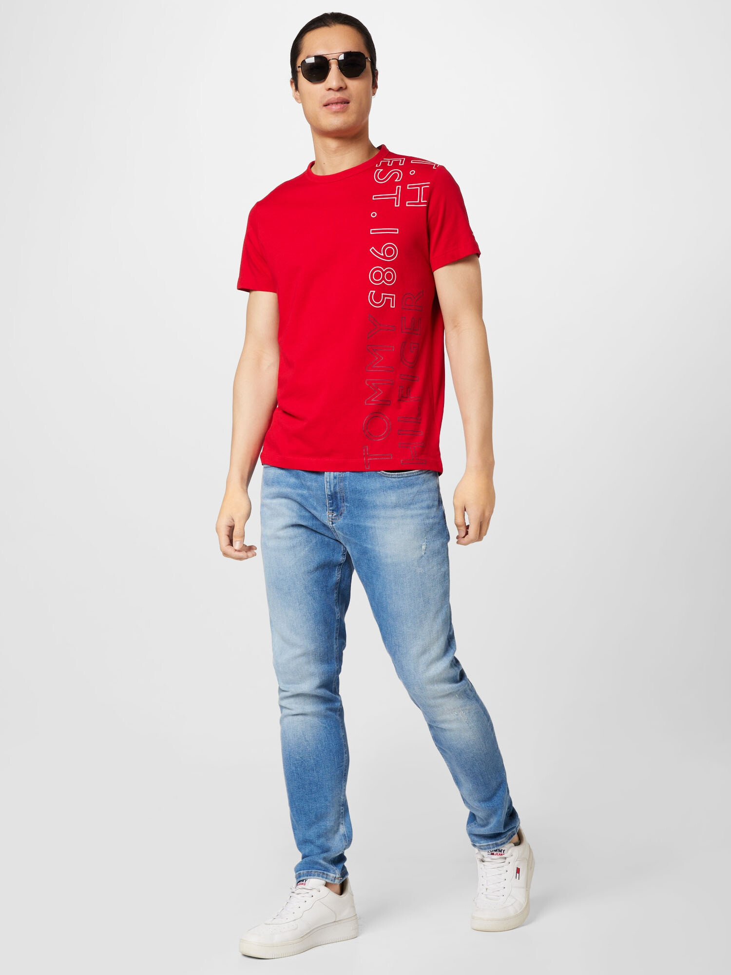 TOMMY HILFIGER Tricou bleumarin / roșu / alb - Pled.ro