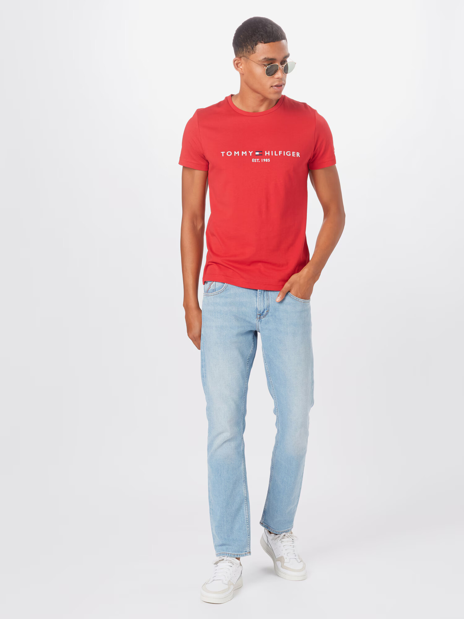 TOMMY HILFIGER Tricou bleumarin / roșu / alb - Pled.ro