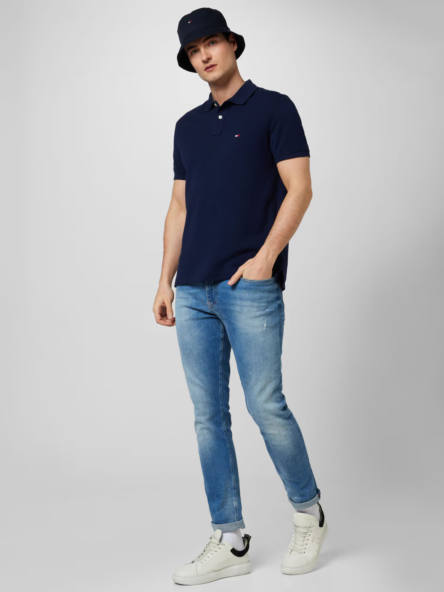 TOMMY HILFIGER Tricou bleumarin / roșu / alb murdar - Pled.ro