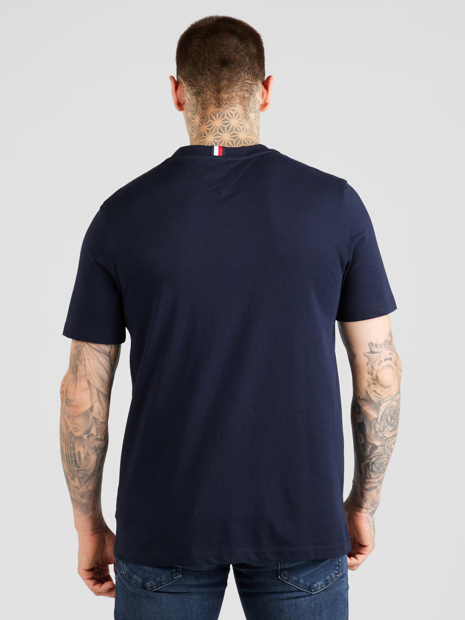 TOMMY HILFIGER Tricou bleumarin / roșu deschis / alb - Pled.ro