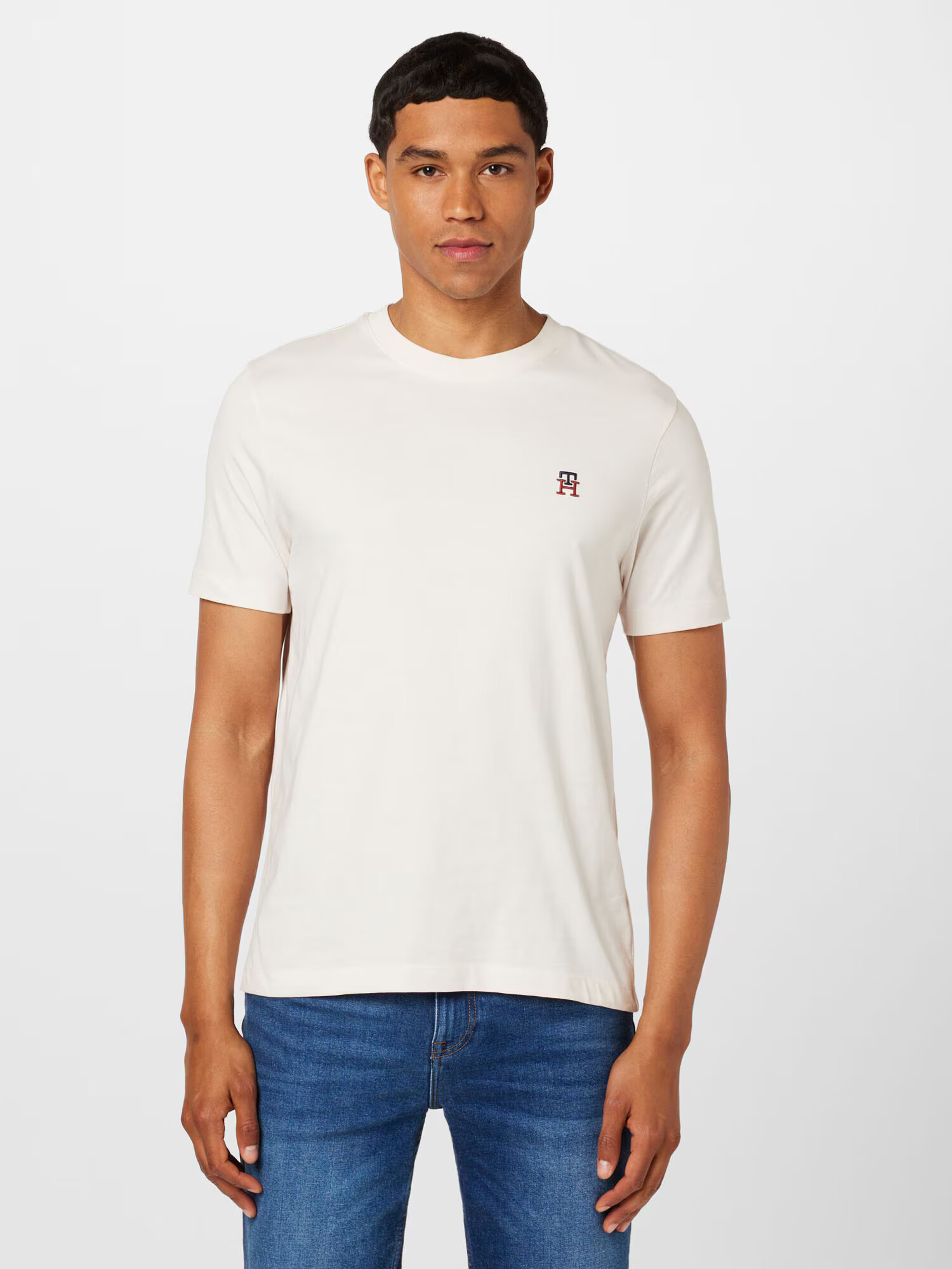 TOMMY HILFIGER Tricou bleumarin / roşu închis / alb murdar - Pled.ro