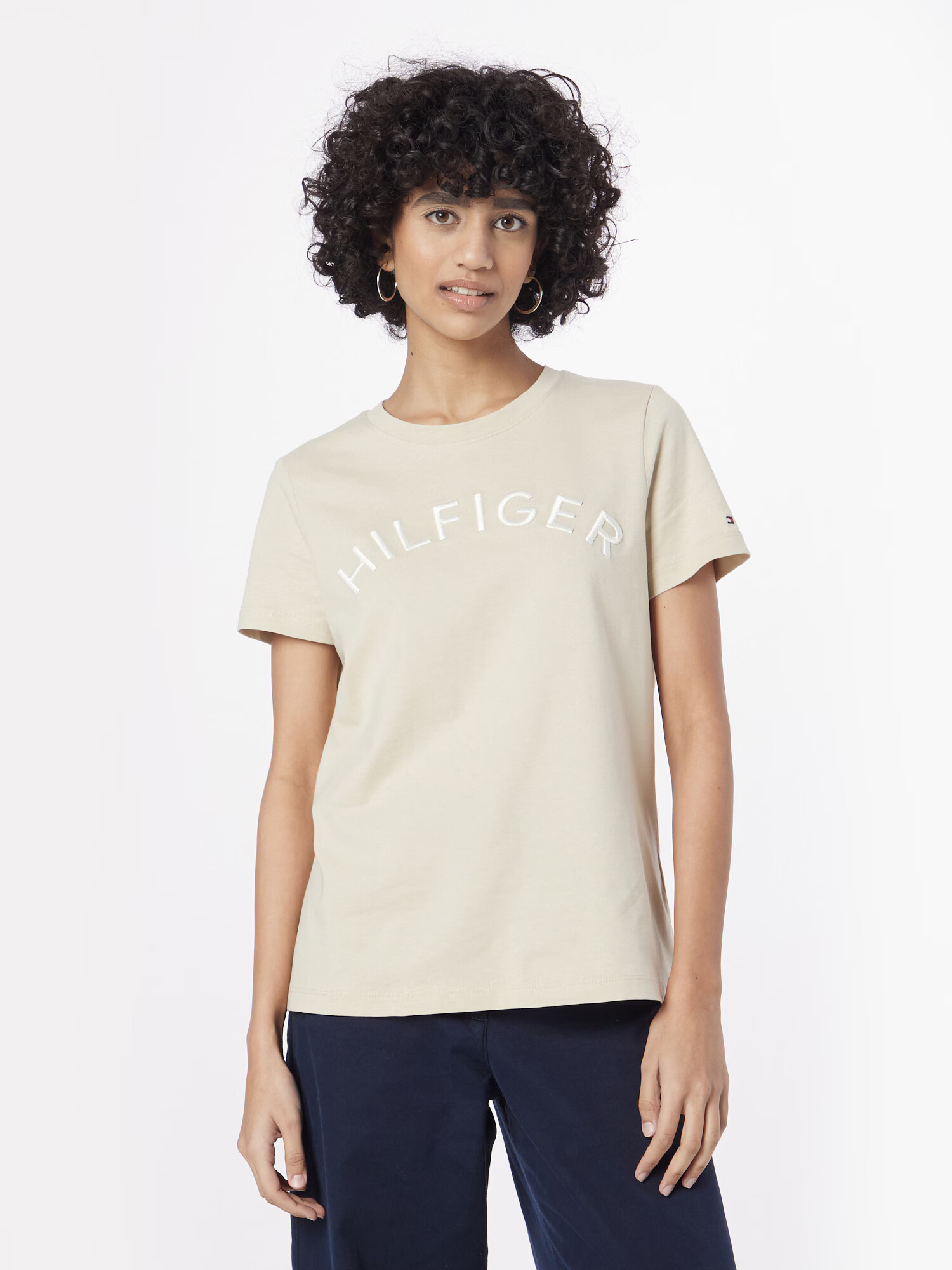 TOMMY HILFIGER Tricou bleumarin / roșu intens / alb / alb murdar - Pled.ro