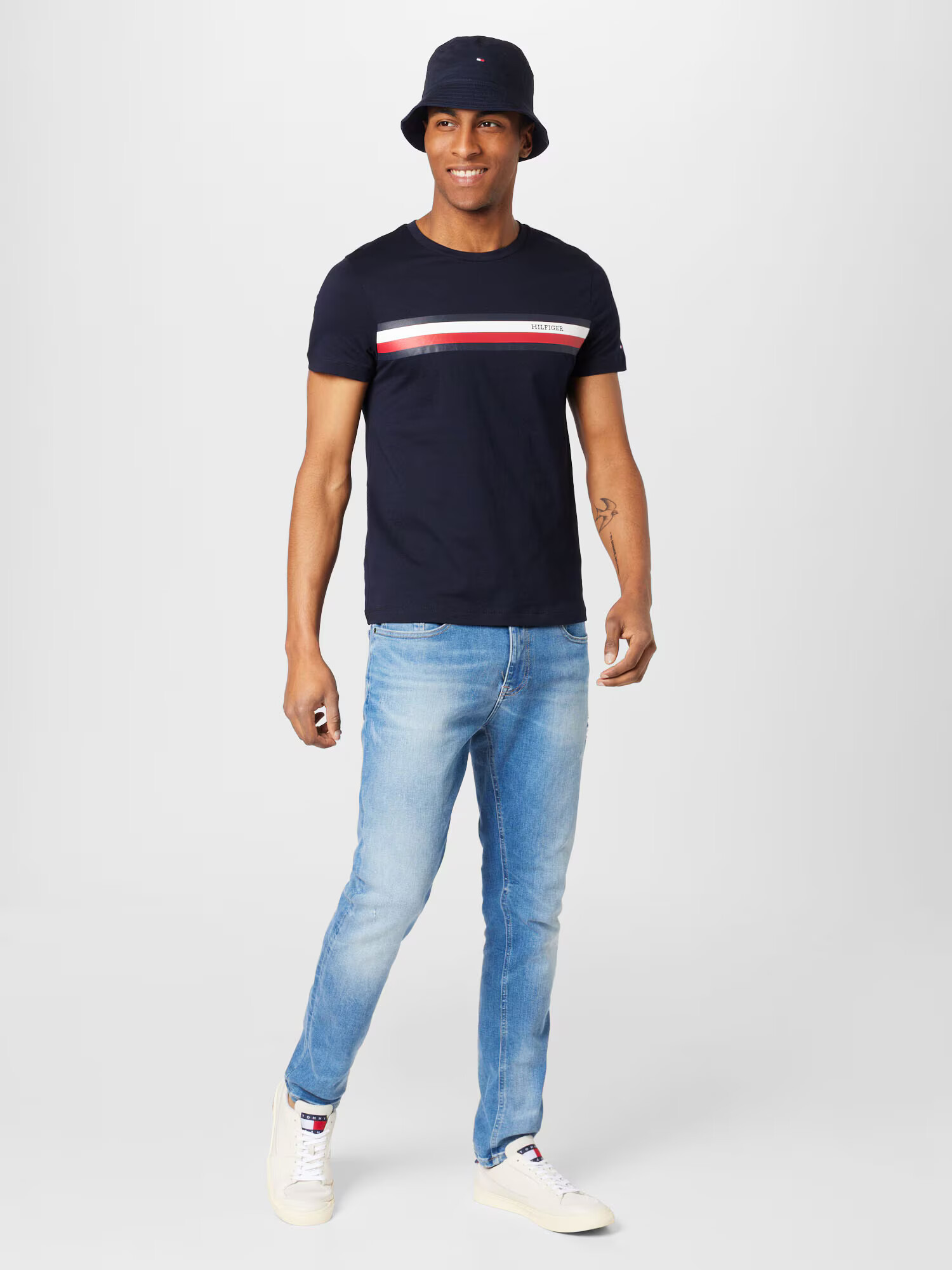 TOMMY HILFIGER Tricou bleumarin / roșu / negru / alb - Pled.ro