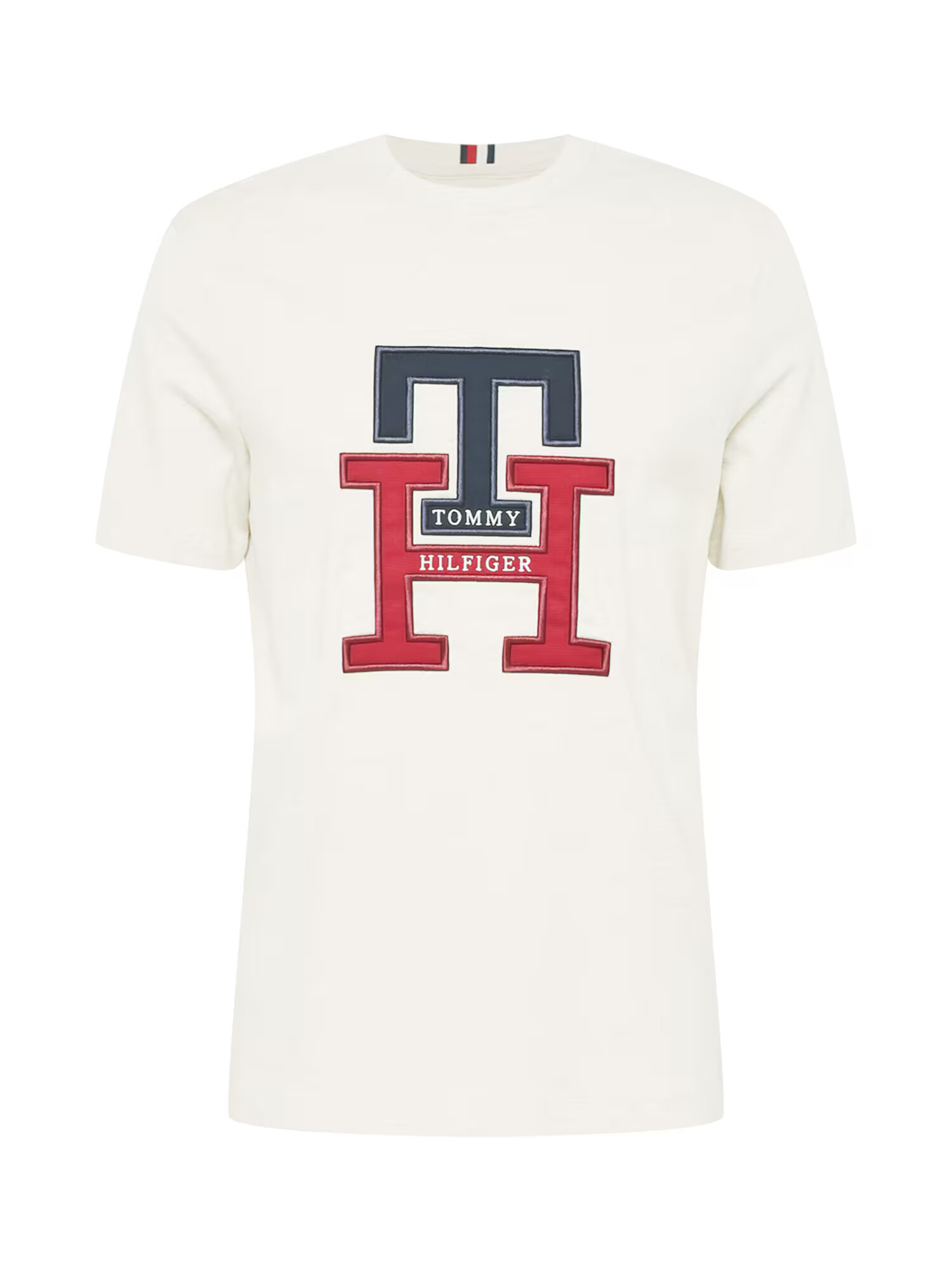 TOMMY HILFIGER Tricou bleumarin / roșu pepene / alb murdar - Pled.ro