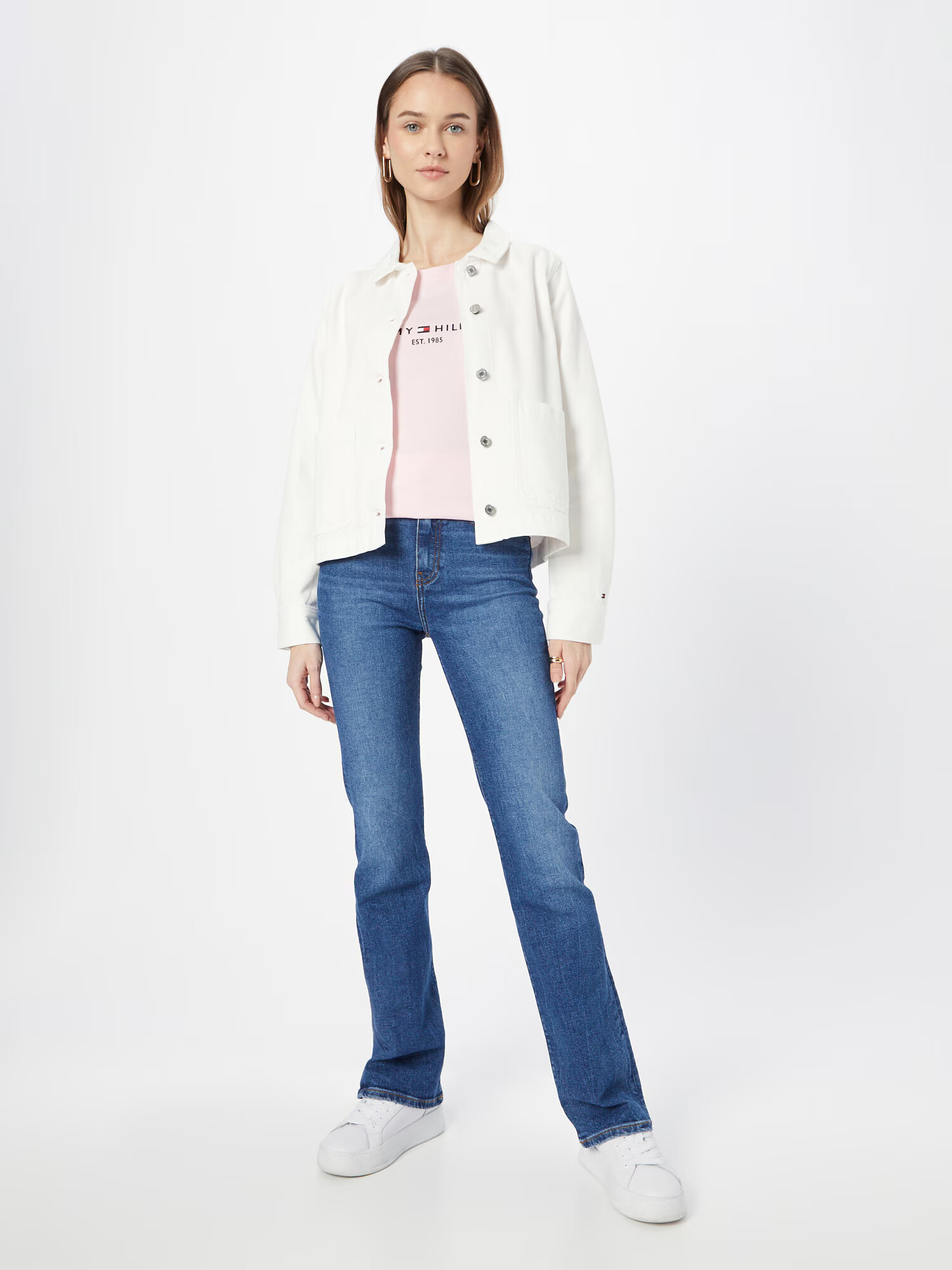 TOMMY HILFIGER Tricou bleumarin / roz pastel / roșu / alb - Pled.ro