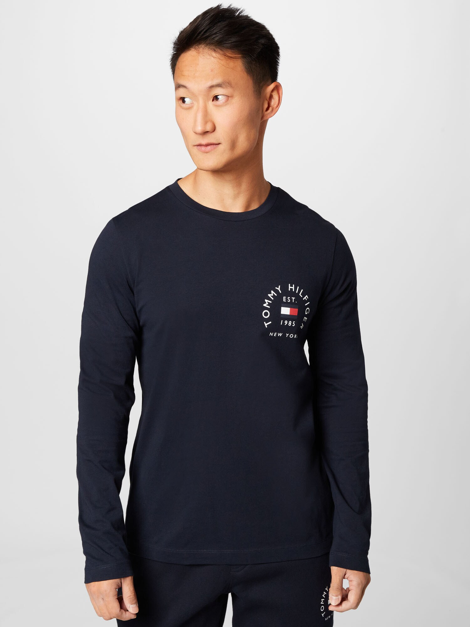 TOMMY HILFIGER Tricou bleumarin / sângeriu / alb - Pled.ro