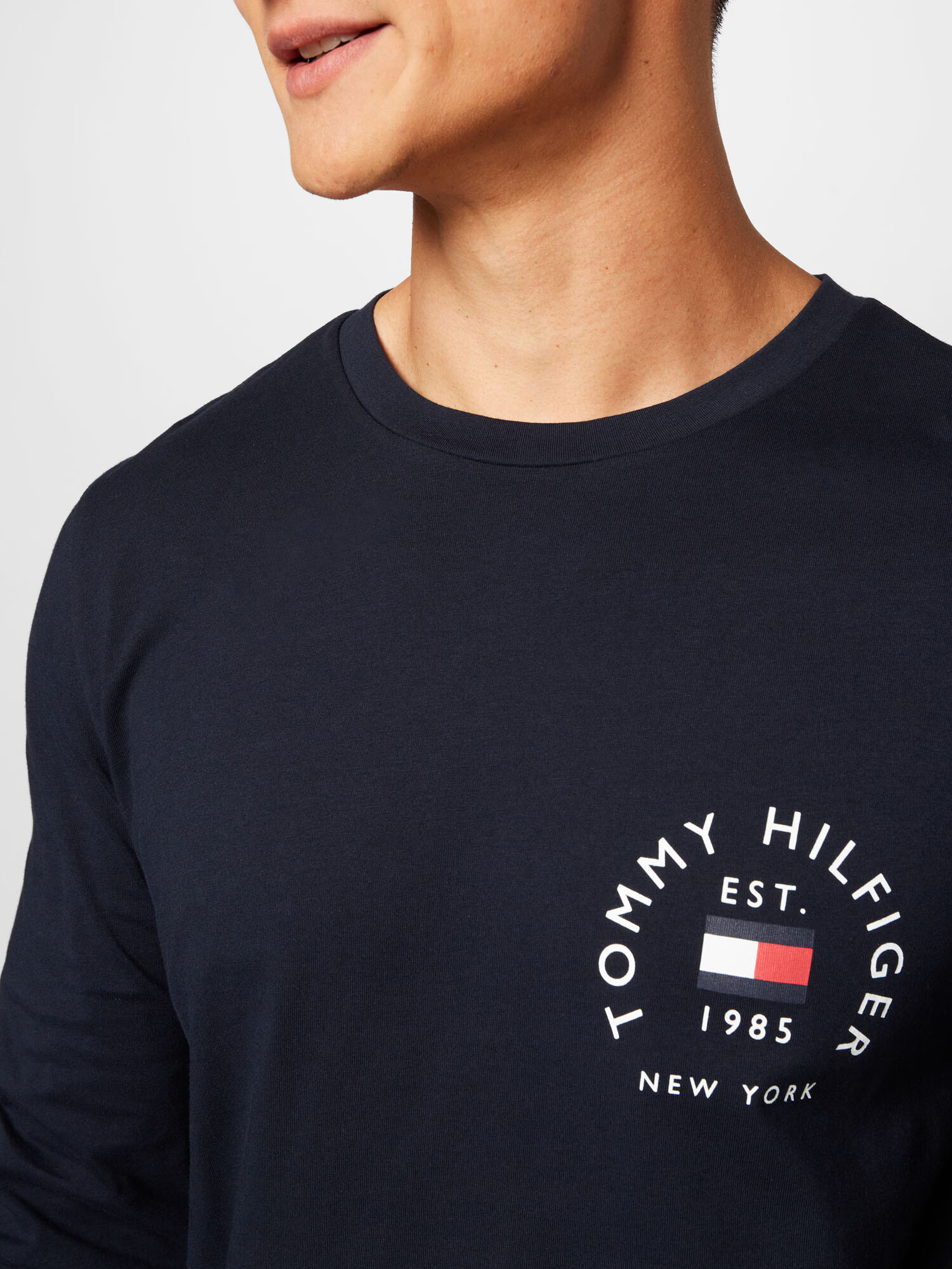 TOMMY HILFIGER Tricou bleumarin / sângeriu / alb - Pled.ro