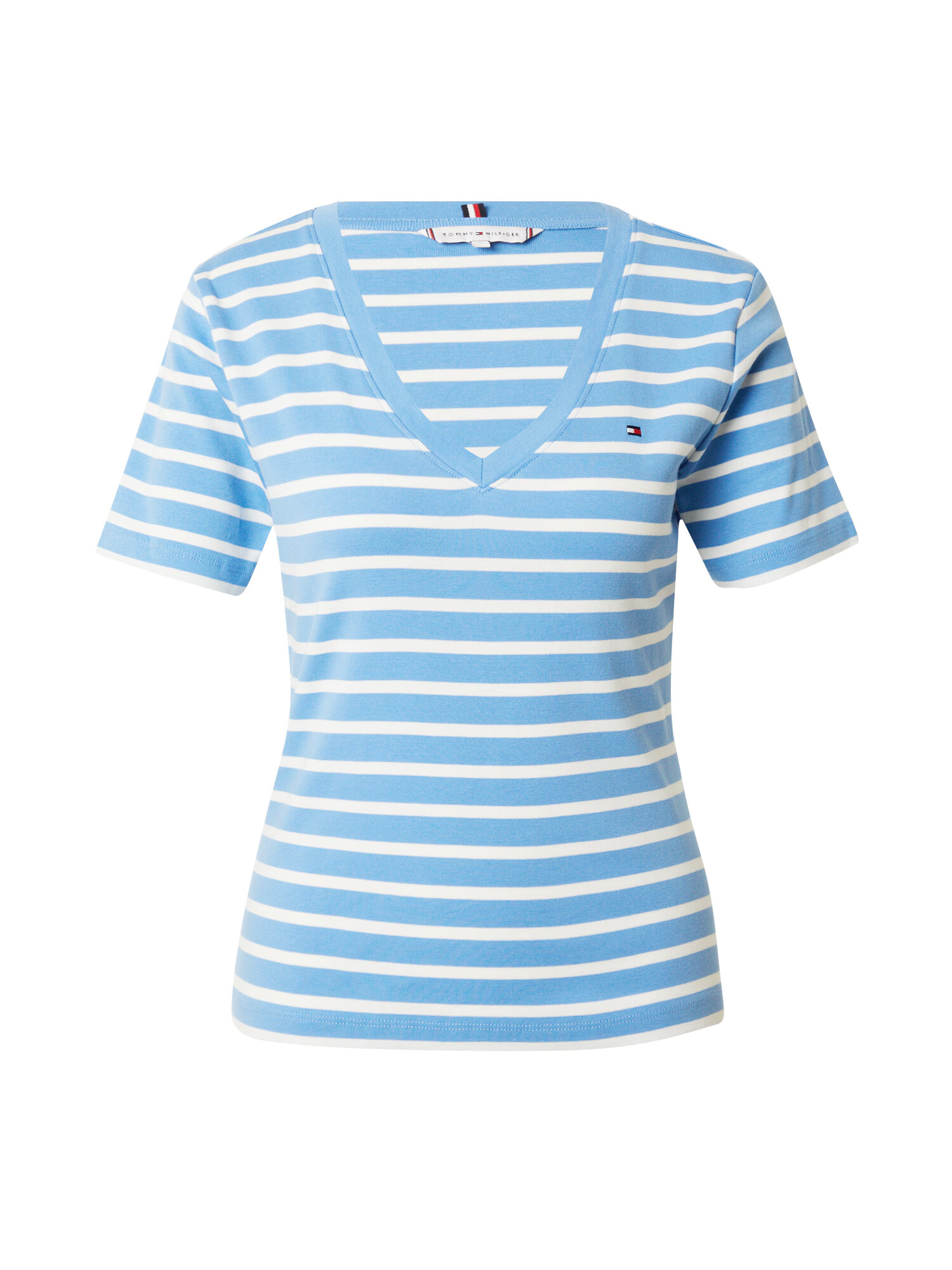 TOMMY HILFIGER Tricou 'Cody' albastru fumuriu / alb - Pled.ro