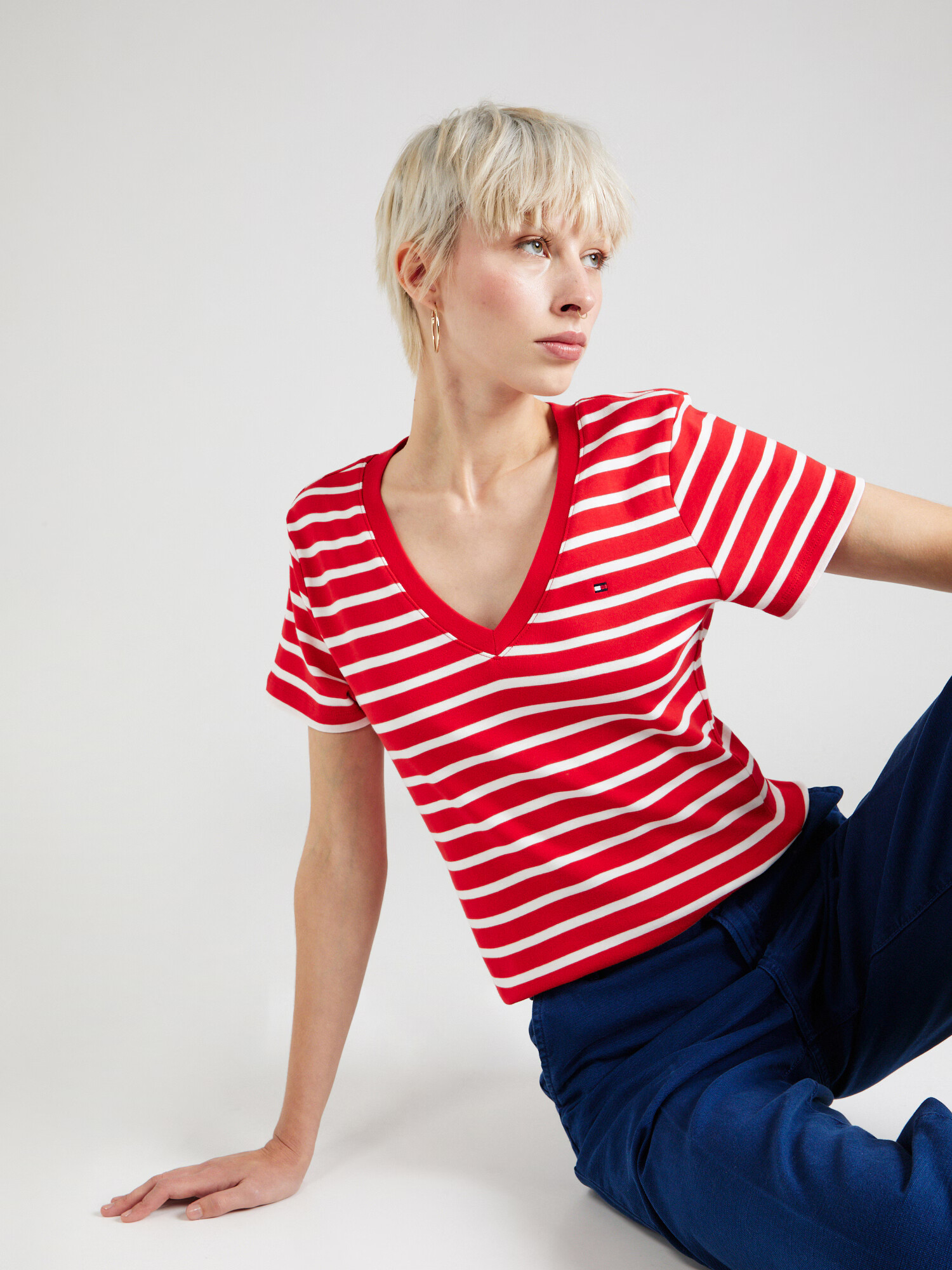 TOMMY HILFIGER Tricou 'Cody' roșu / alb - Pled.ro