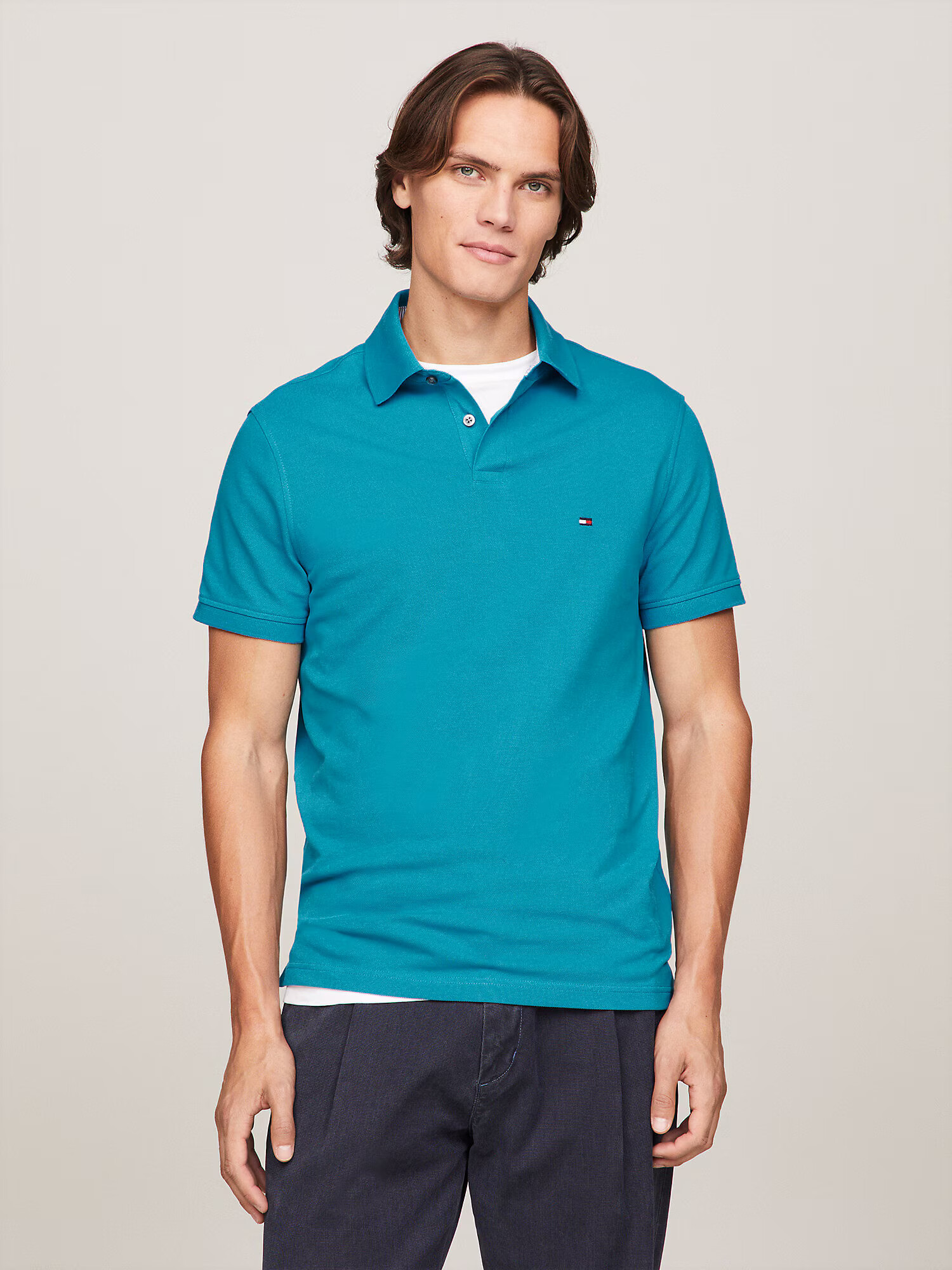 TOMMY HILFIGER Tricou 'Core 1985' cyan - Pled.ro