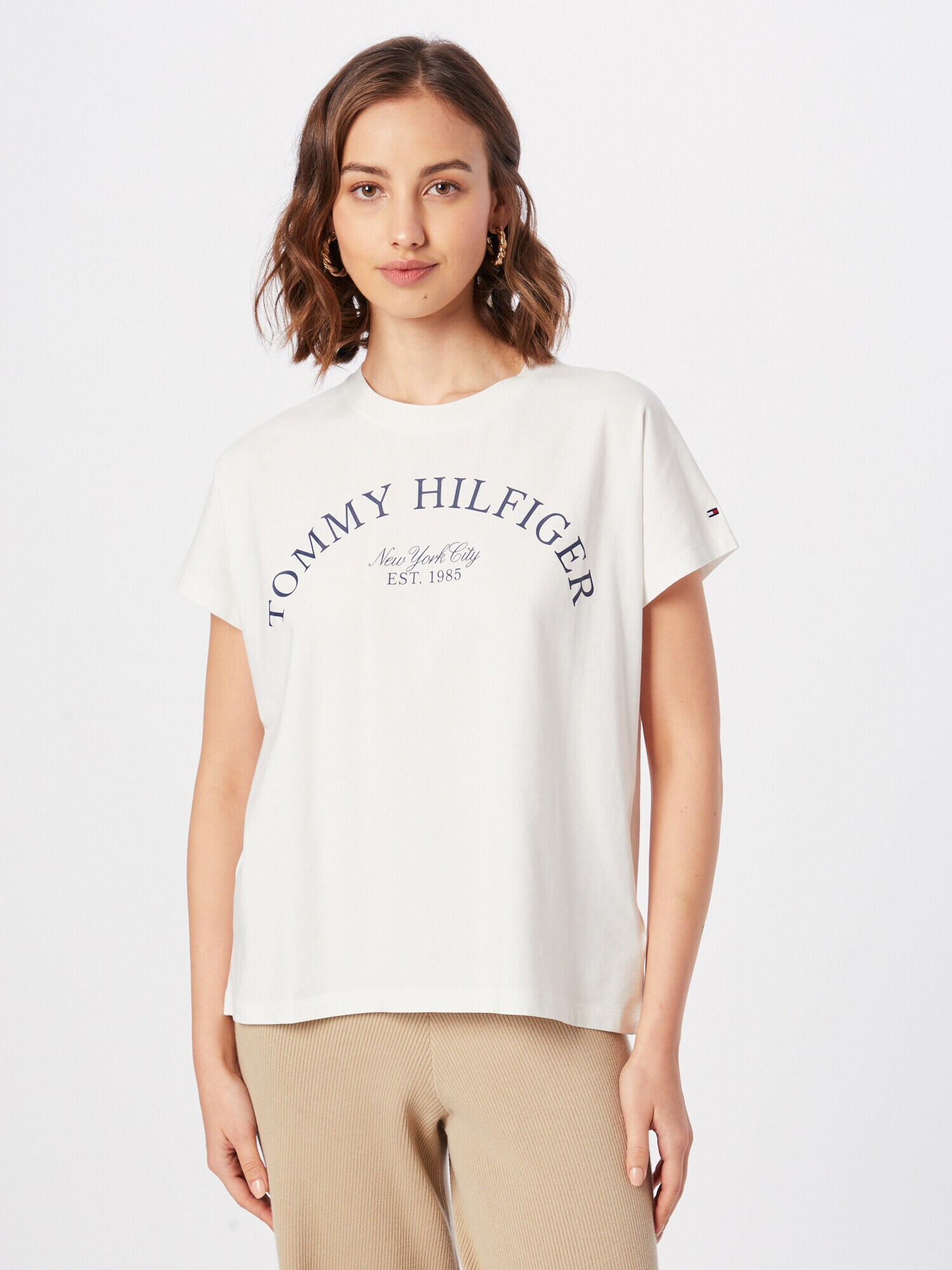 TOMMY HILFIGER Tricou crem / bleumarin / roșu - Pled.ro