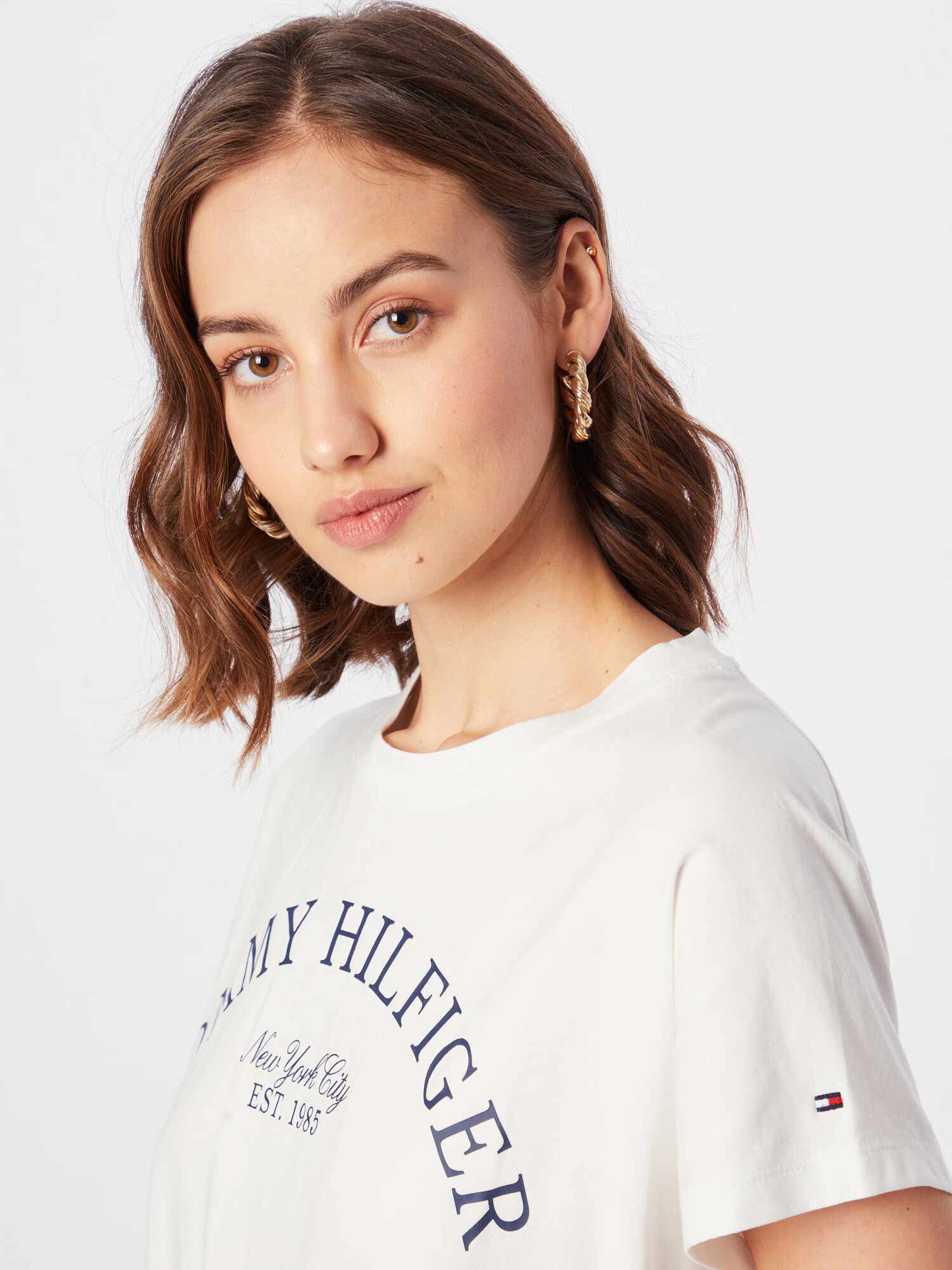 TOMMY HILFIGER Tricou crem / bleumarin / roșu - Pled.ro