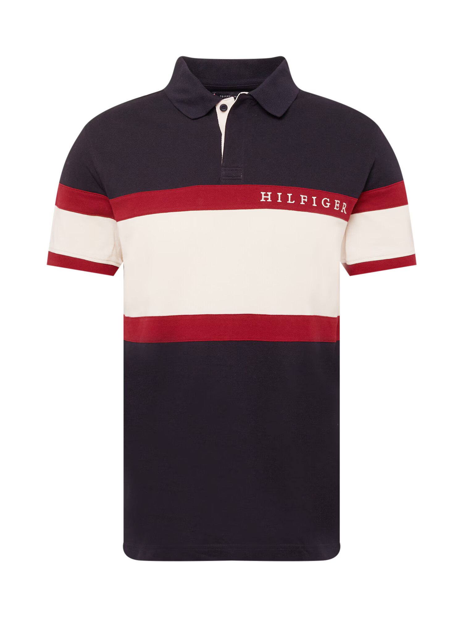 TOMMY HILFIGER Tricou crem / bleumarin / roşu închis - Pled.ro