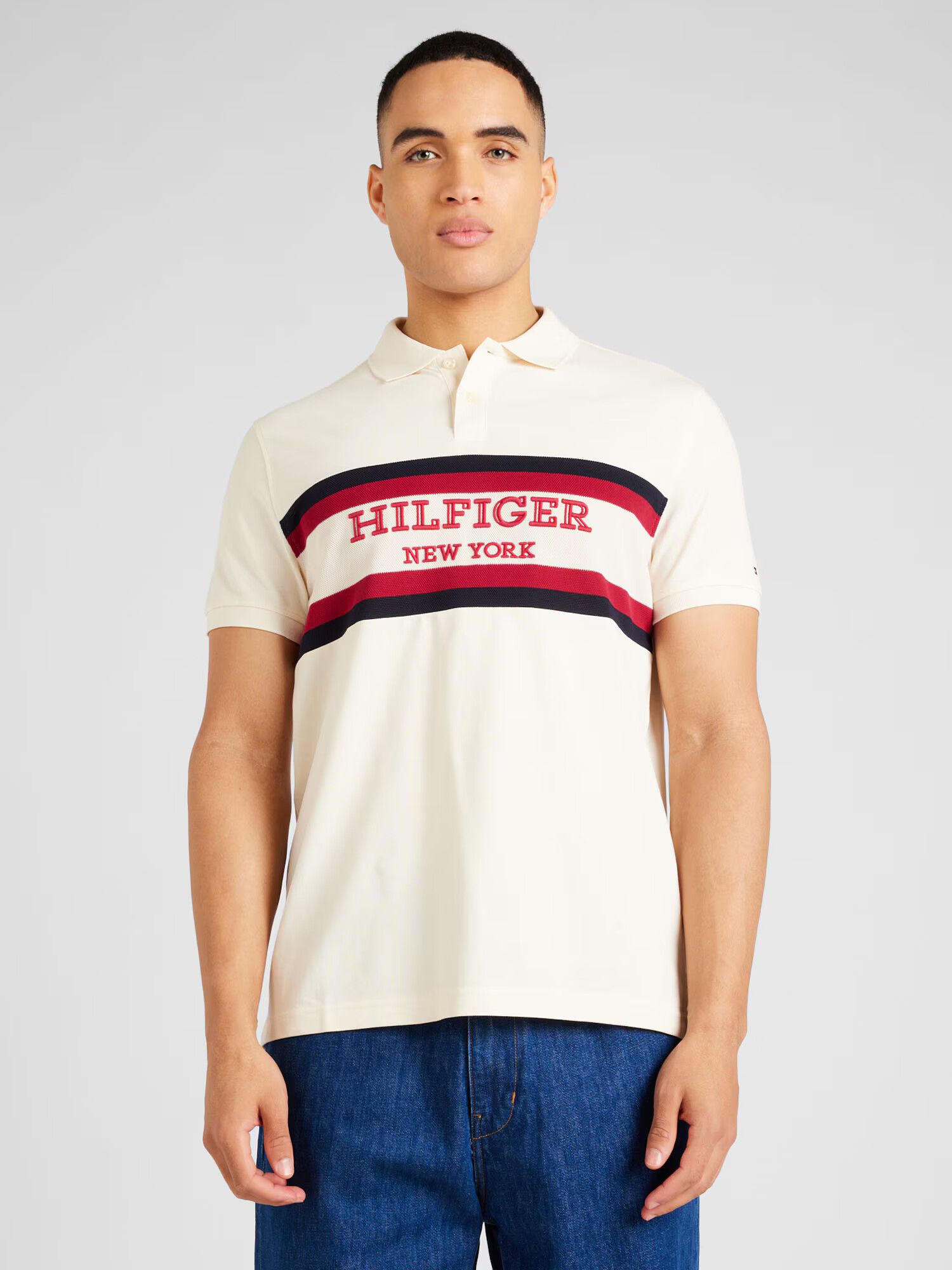 TOMMY HILFIGER Tricou crem / roșu / negru - Pled.ro