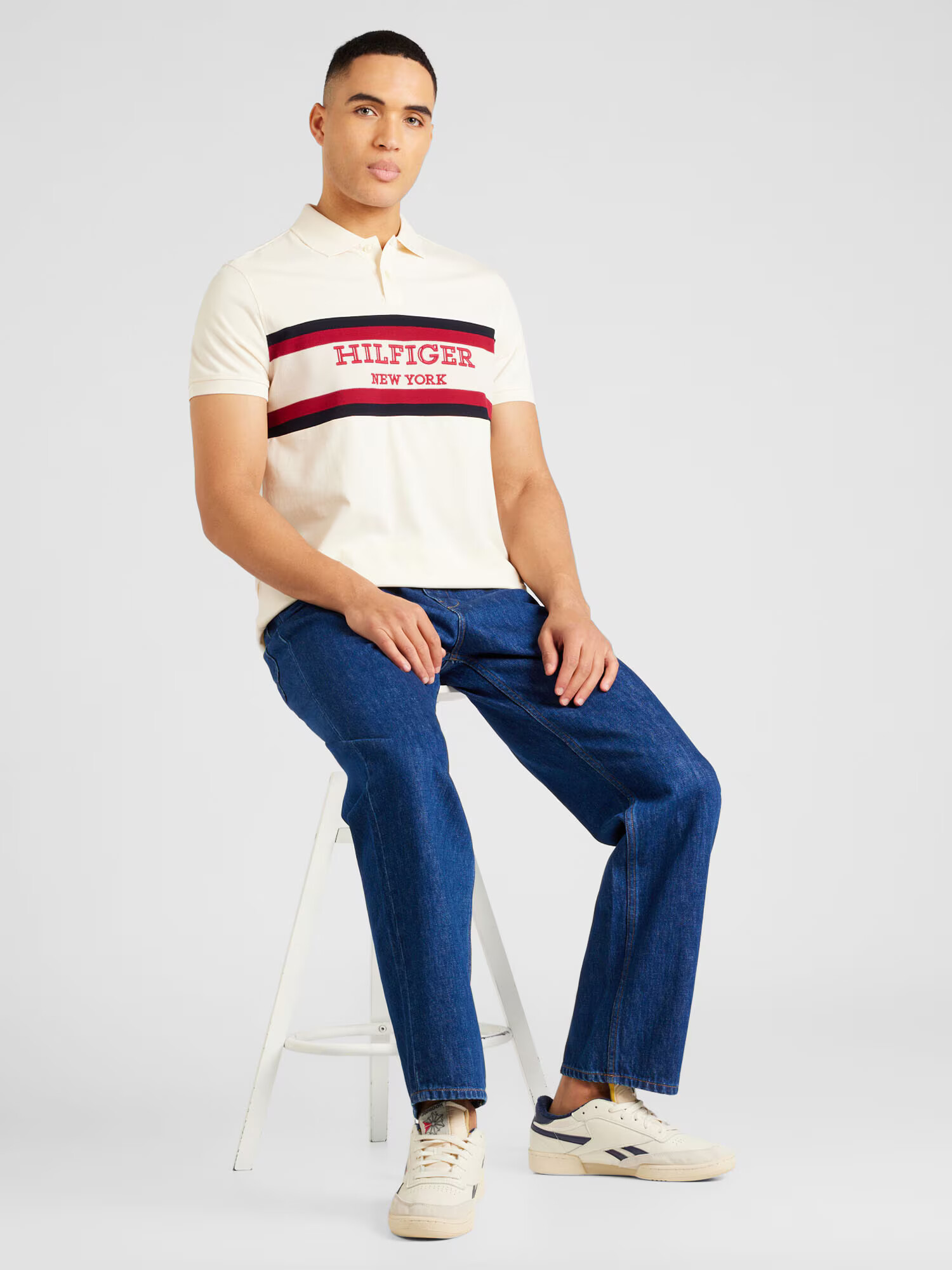 TOMMY HILFIGER Tricou crem / roșu / negru - Pled.ro