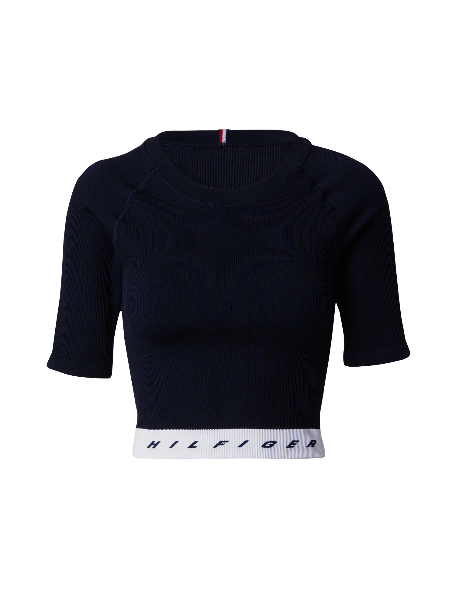 TOMMY HILFIGER Tricou funcțional bleumarin / alb - Pled.ro