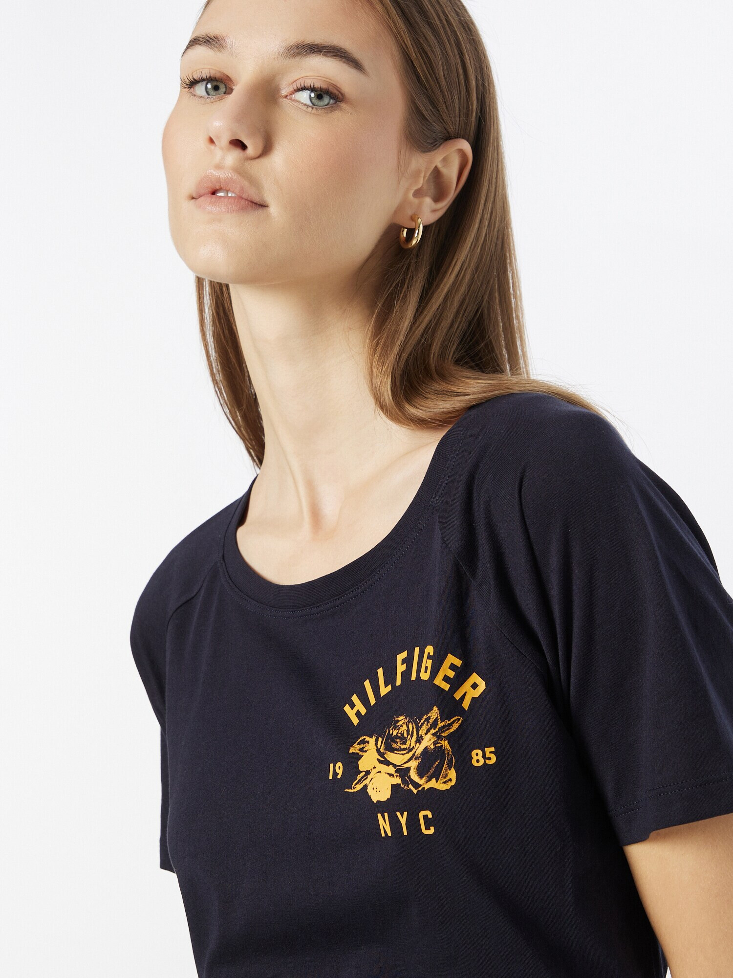 TOMMY HILFIGER Tricou galben auriu / negru - Pled.ro