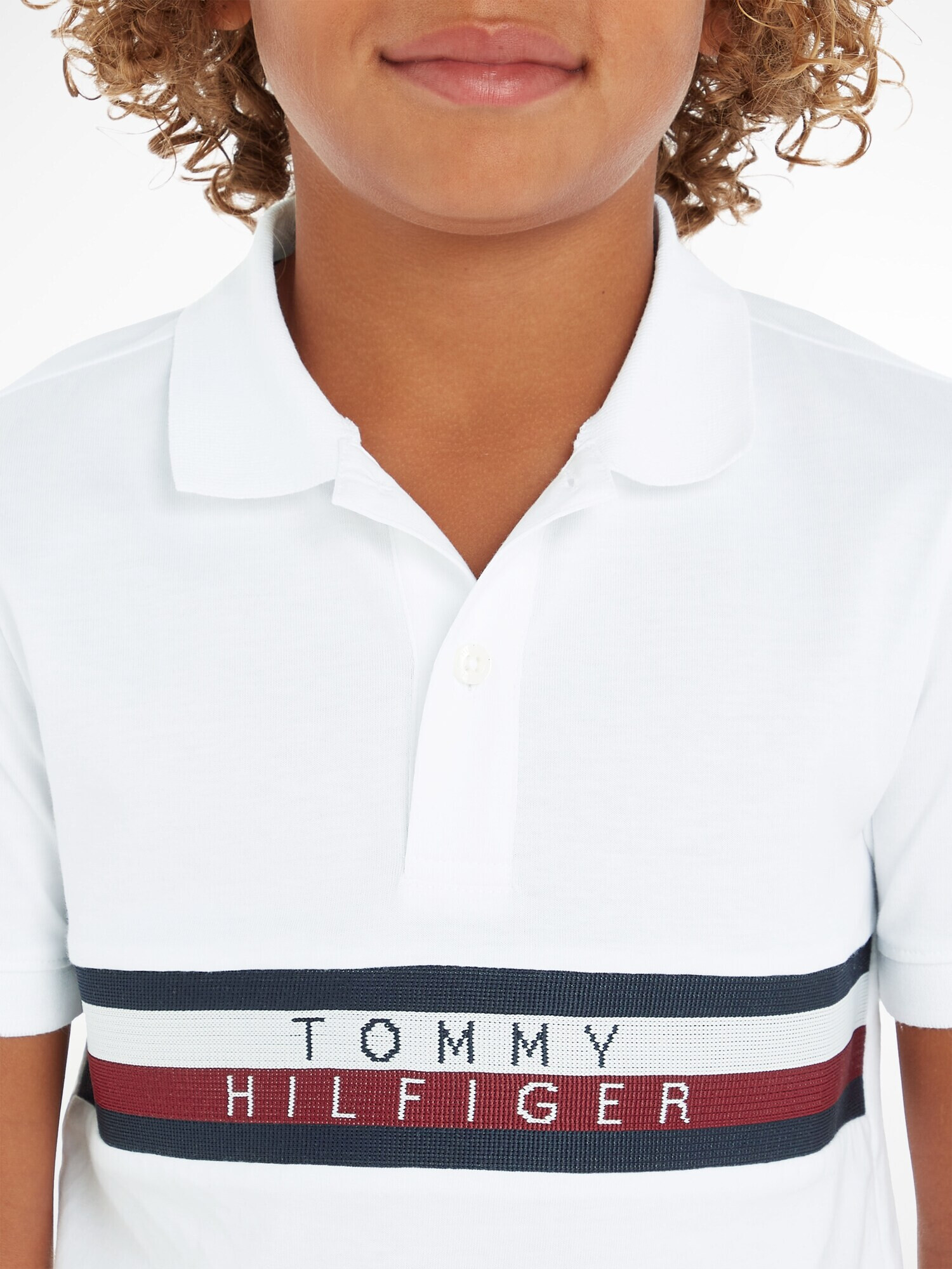 TOMMY HILFIGER Tricou 'GLOBAL STRIPE' bleumarin / roșu / alb - Pled.ro