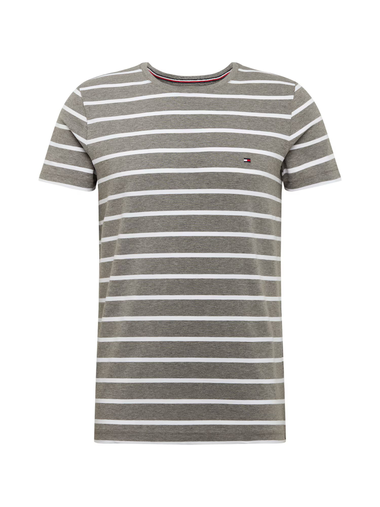 TOMMY HILFIGER Tricou gri închis / alb - Pled.ro