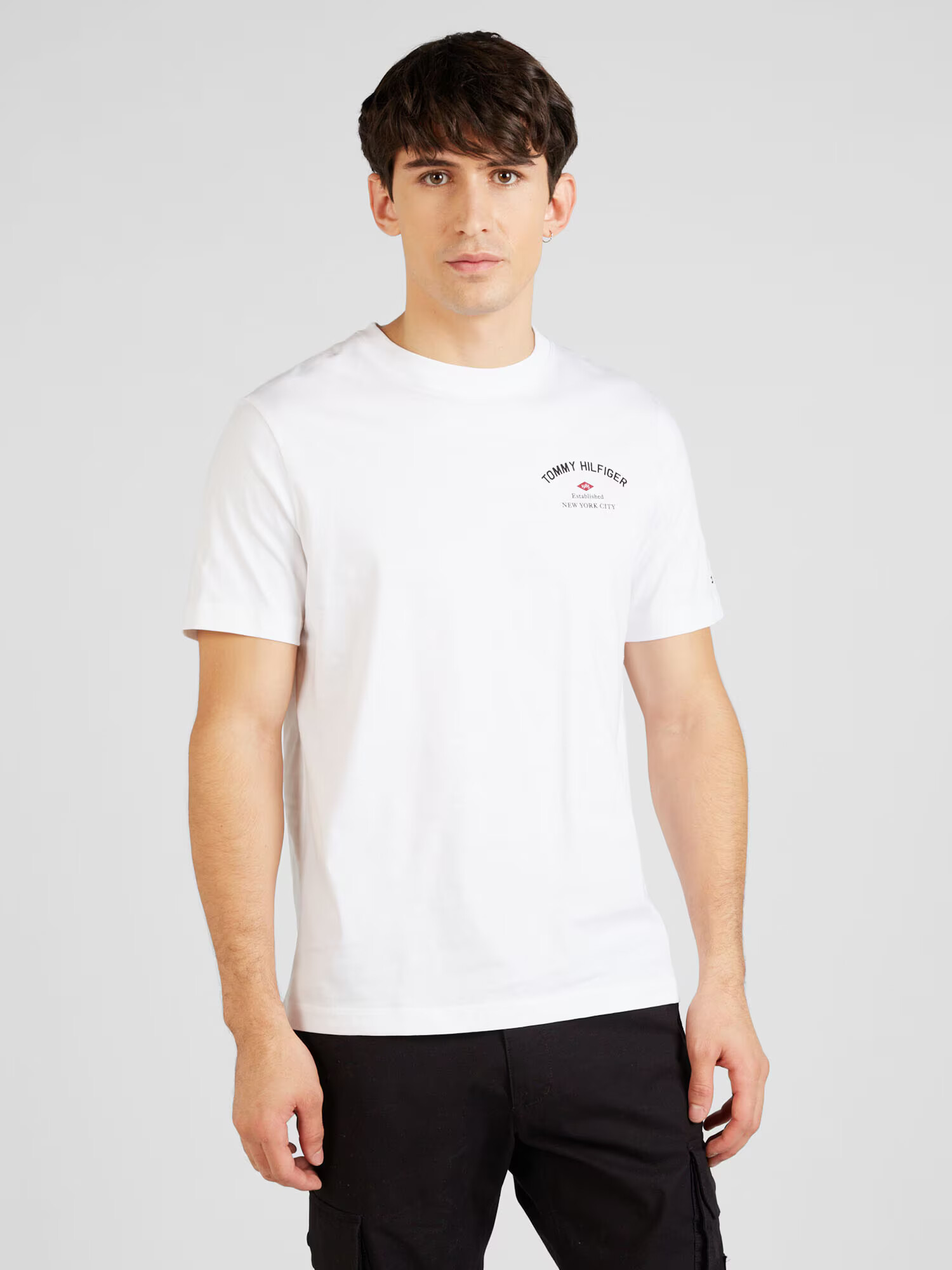 TOMMY HILFIGER Tricou gri / roșu / negru / alb - Pled.ro