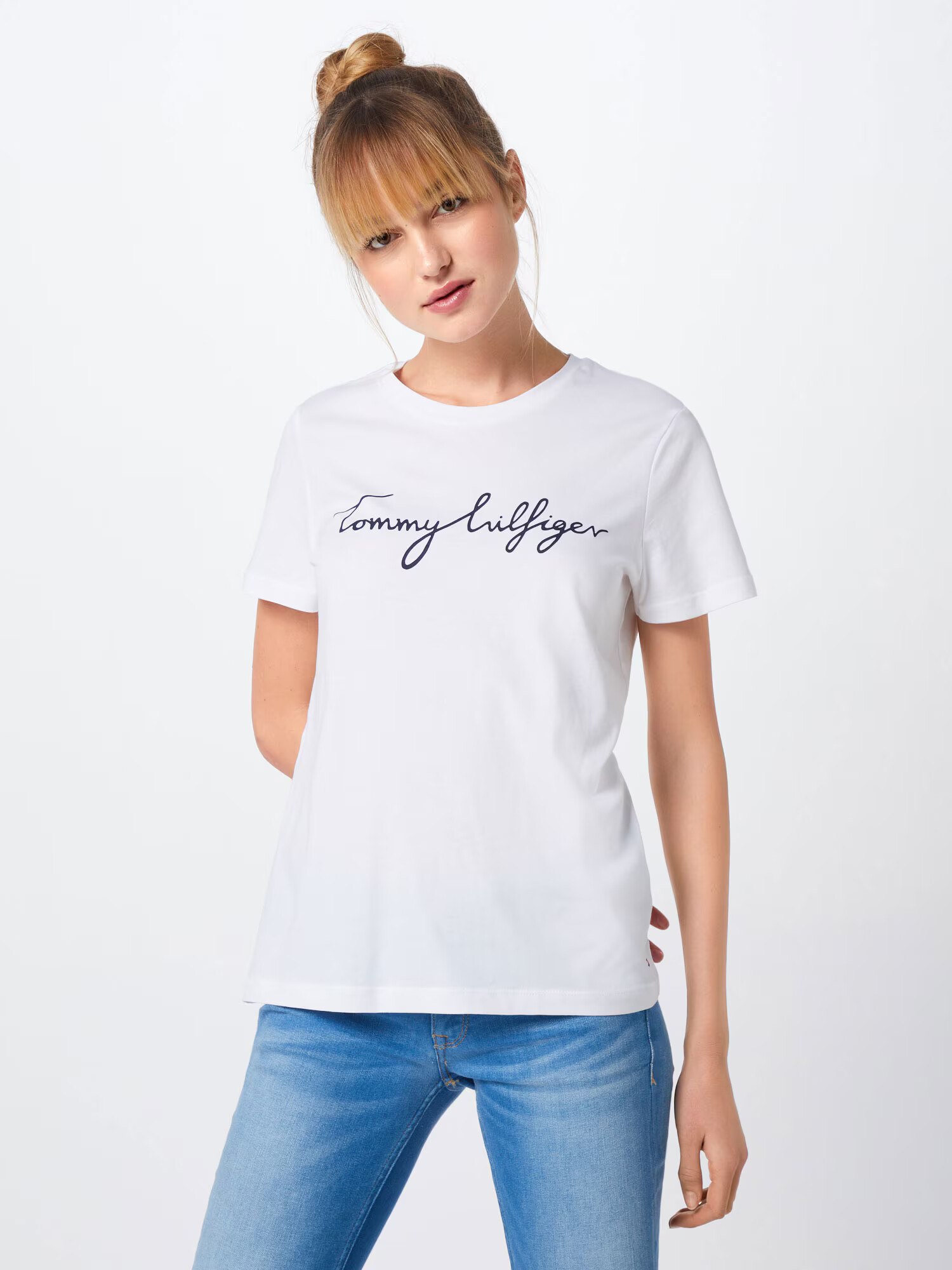 TOMMY HILFIGER Tricou 'Heritage' albastru noapte / alb - Pled.ro