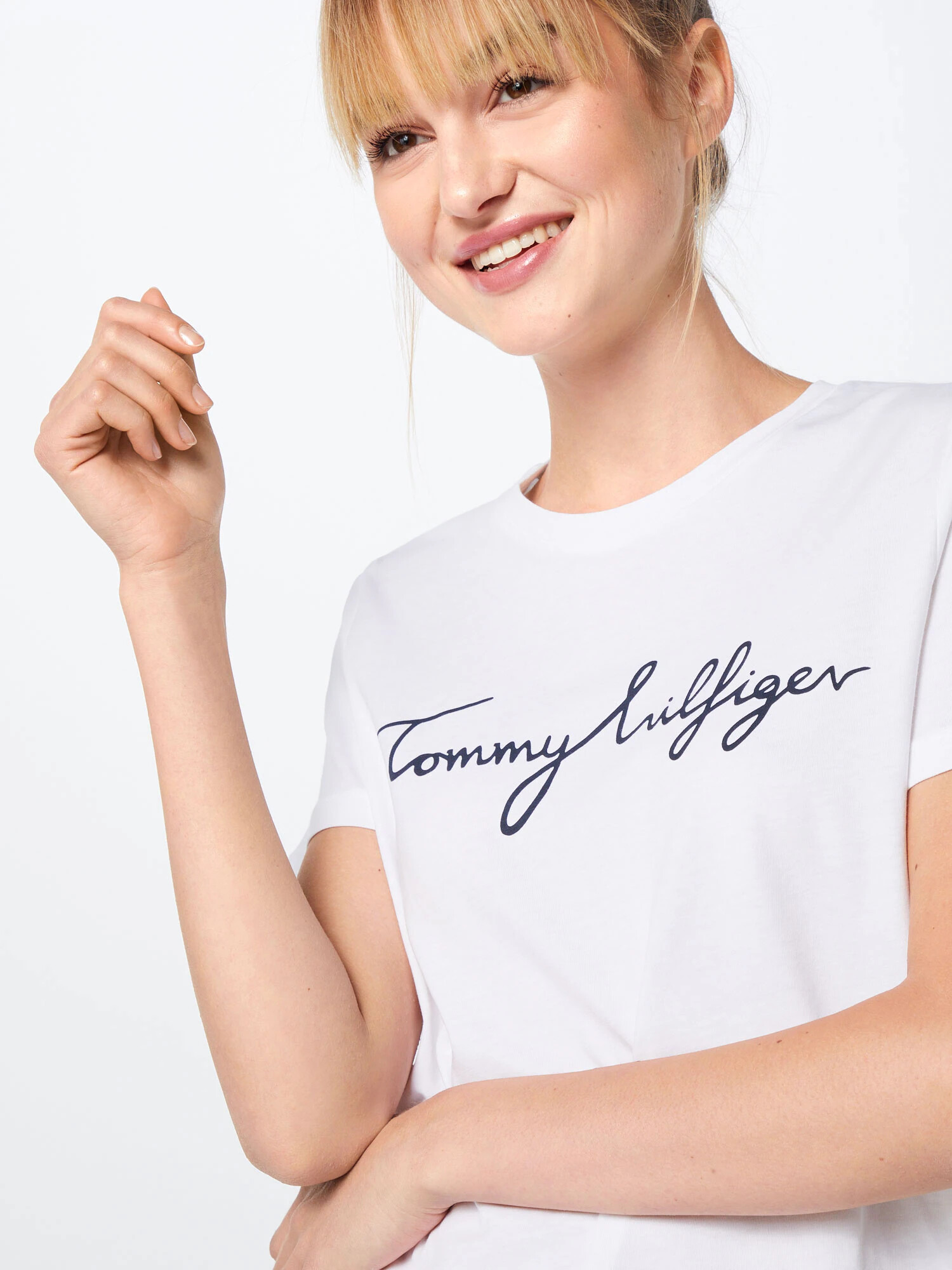 TOMMY HILFIGER Tricou 'Heritage' albastru noapte / alb - Pled.ro