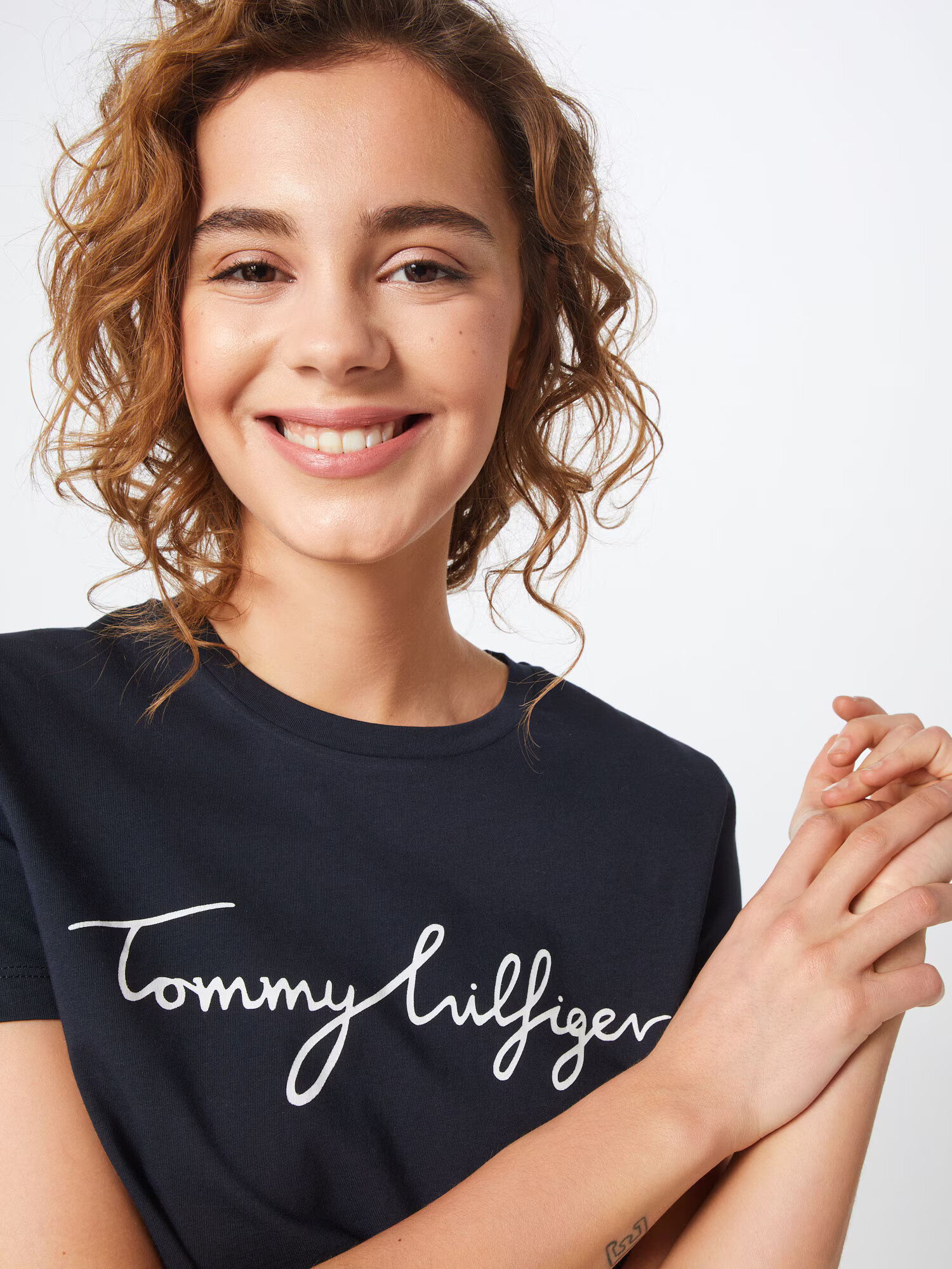 TOMMY HILFIGER Tricou 'Heritage' bleumarin / alb - Pled.ro