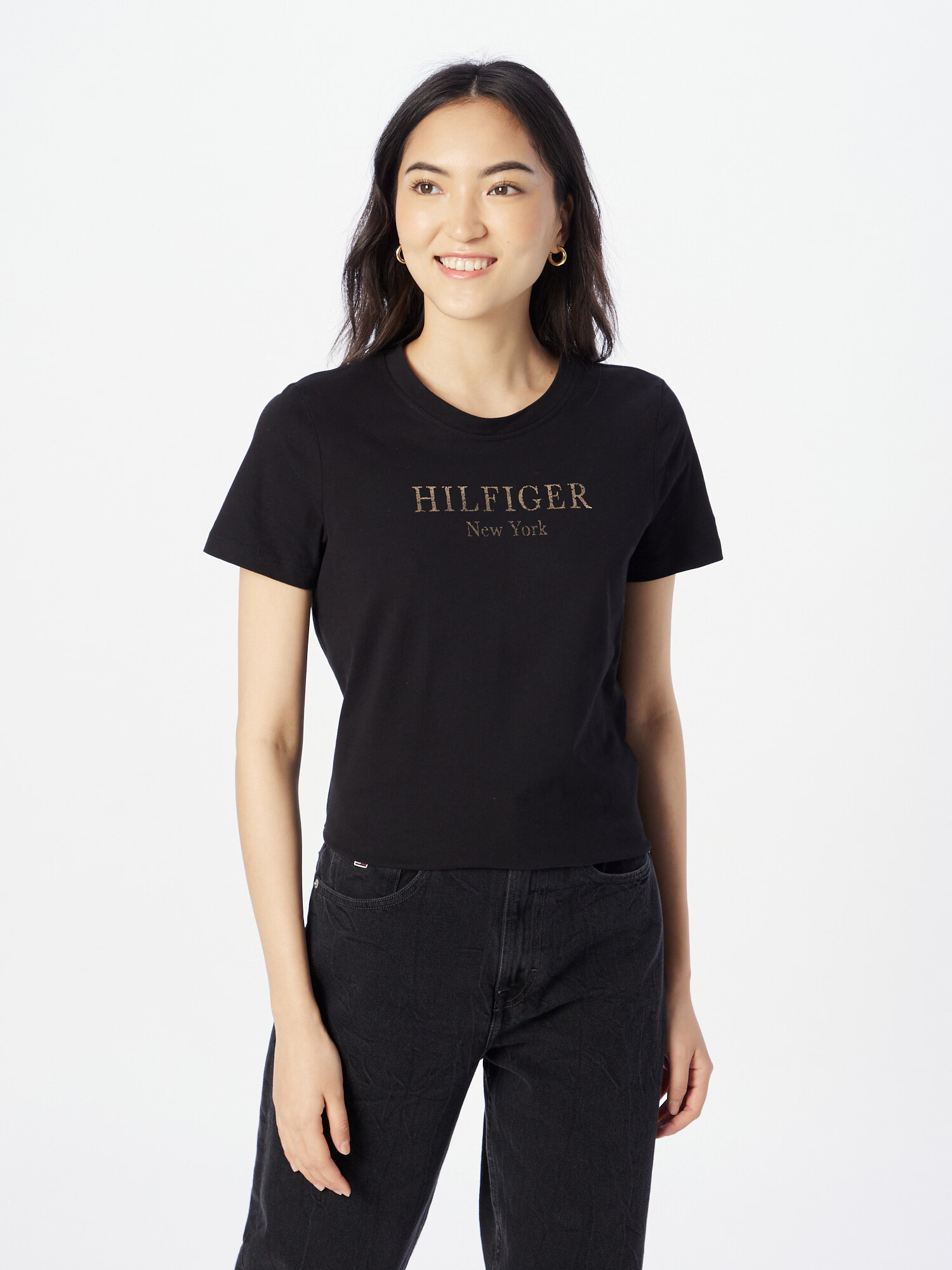 TOMMY HILFIGER Tricou maro deschis / negru - Pled.ro