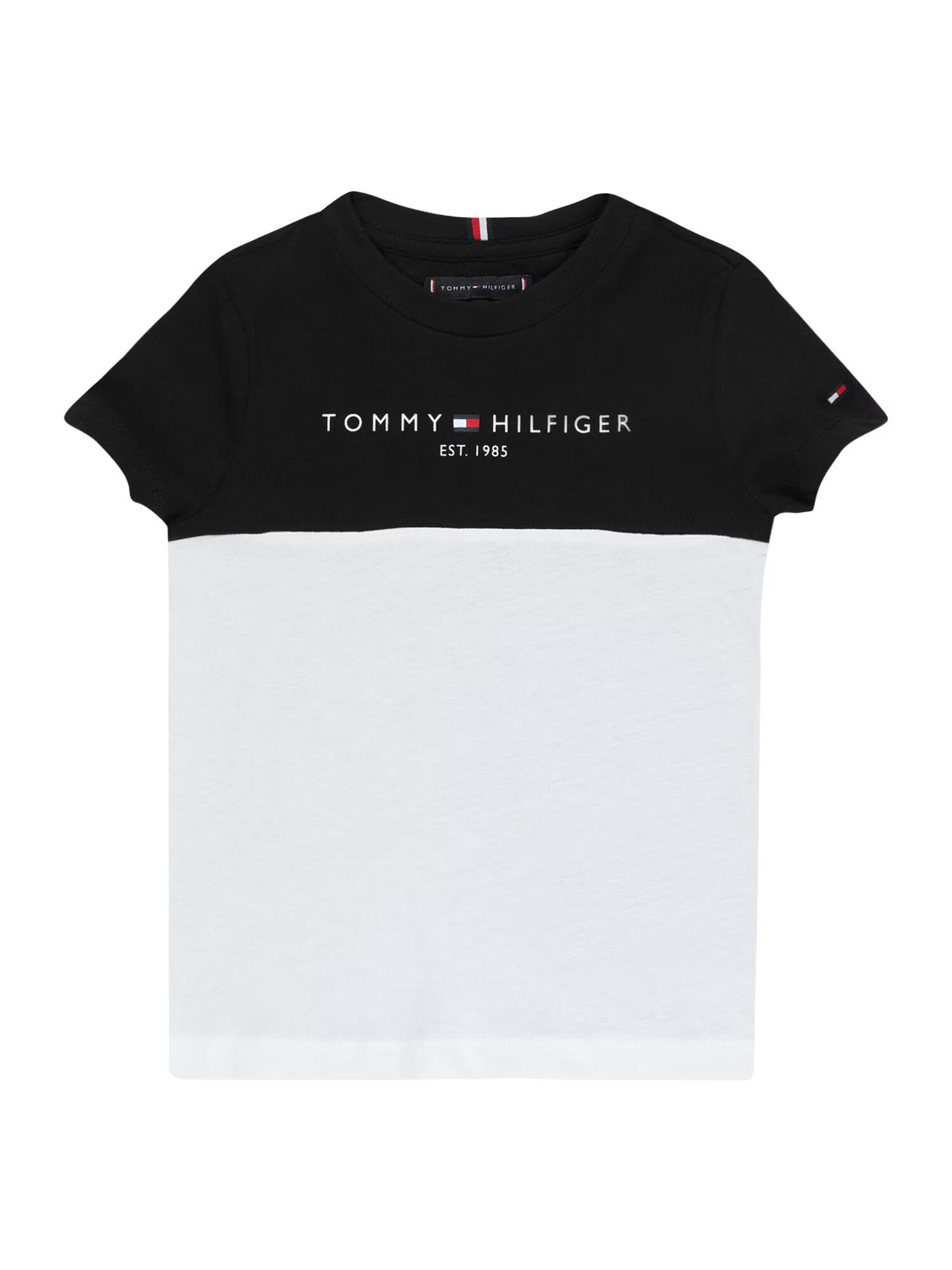 TOMMY HILFIGER Tricou negru / alb - Pled.ro