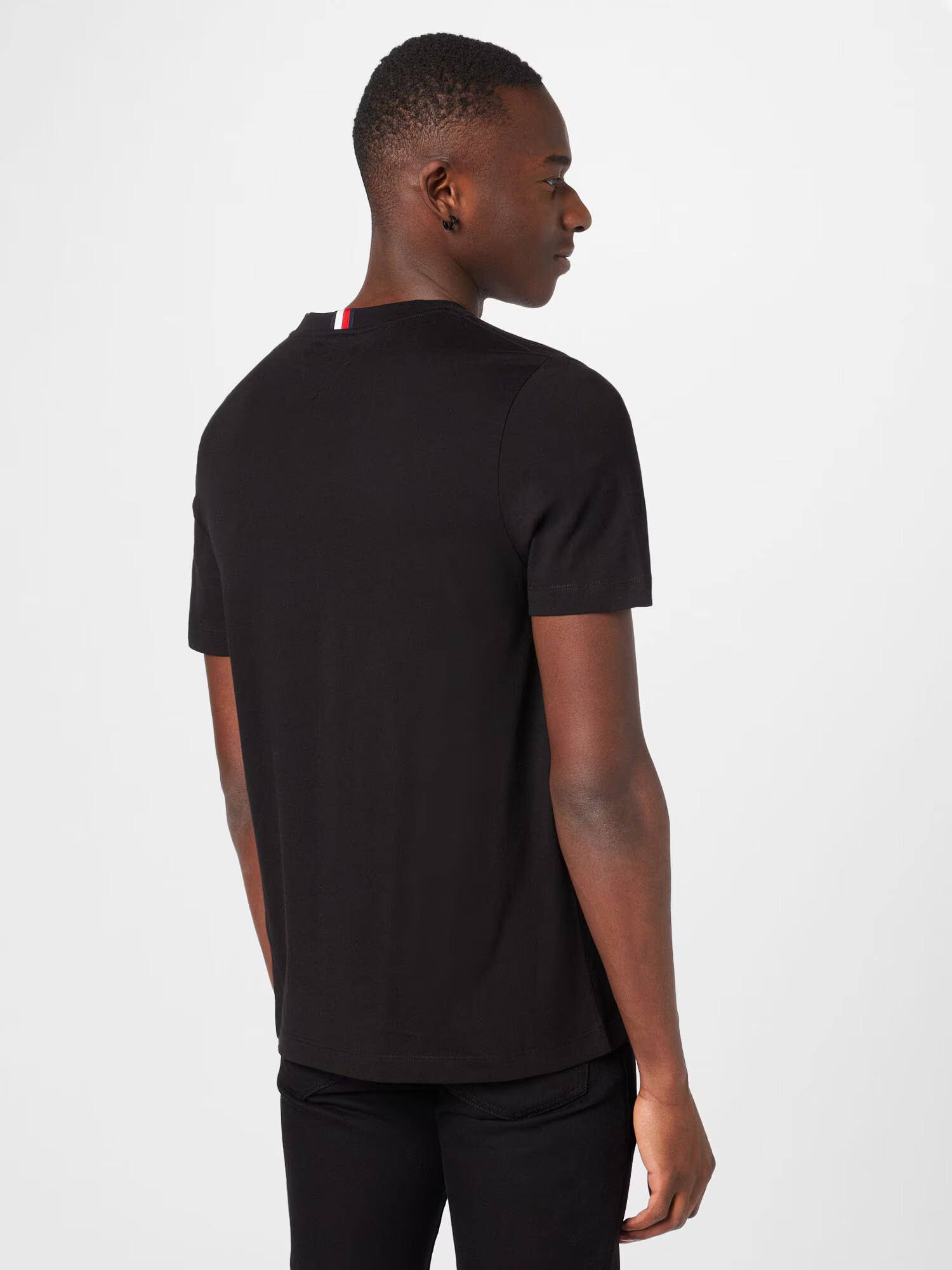 TOMMY HILFIGER Tricou negru / alb - Pled.ro