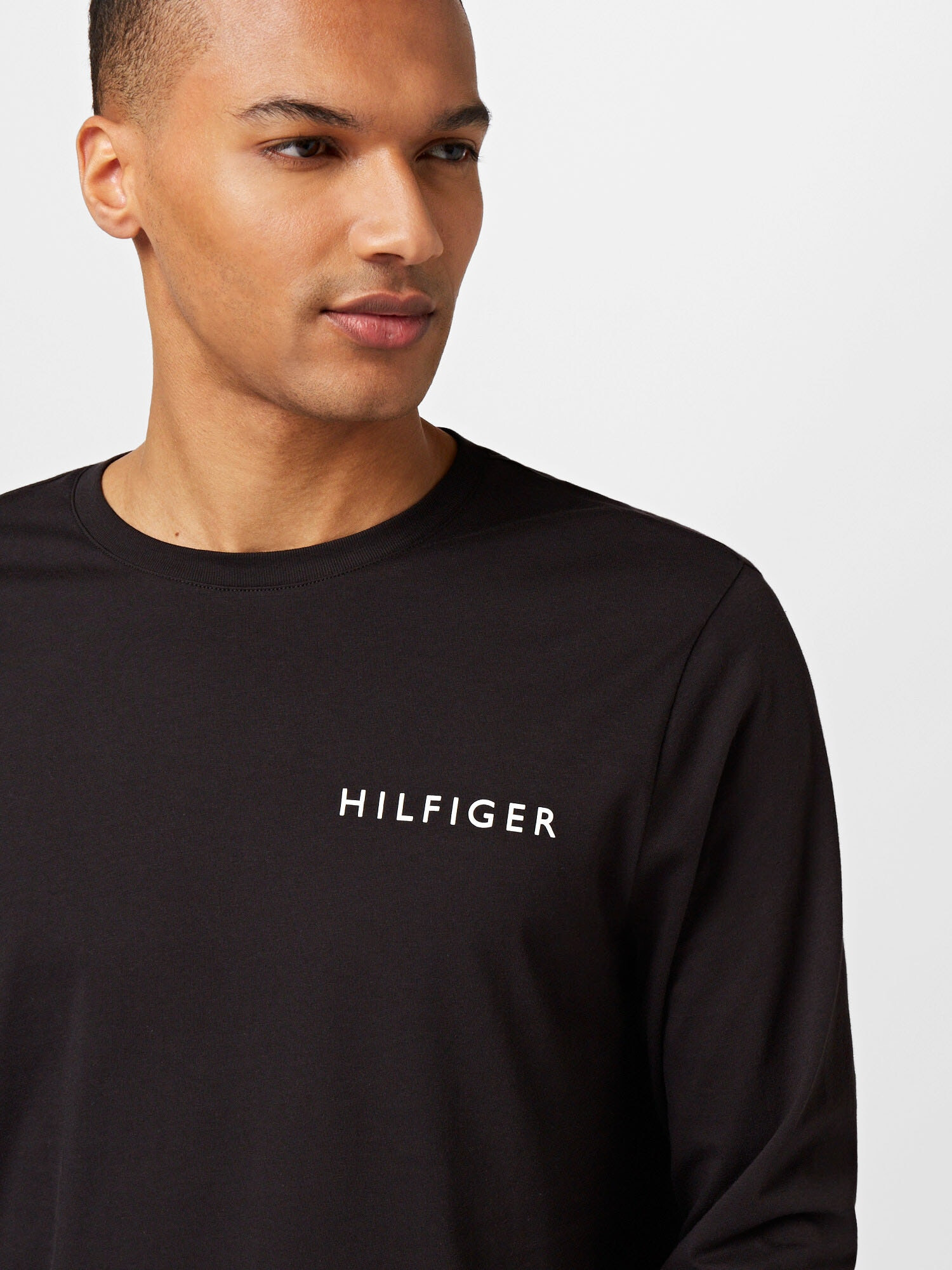 TOMMY HILFIGER Tricou negru / alb - Pled.ro