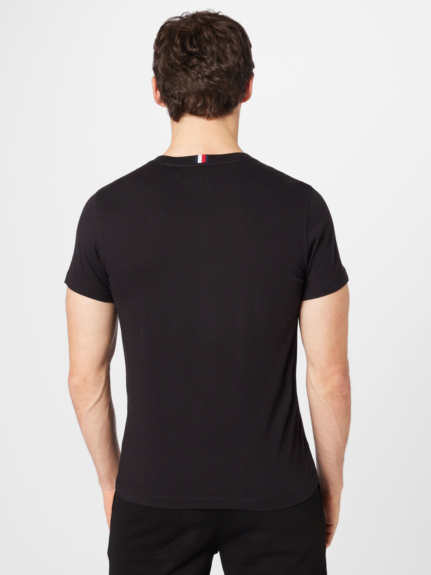 TOMMY HILFIGER Tricou negru / alb - Pled.ro