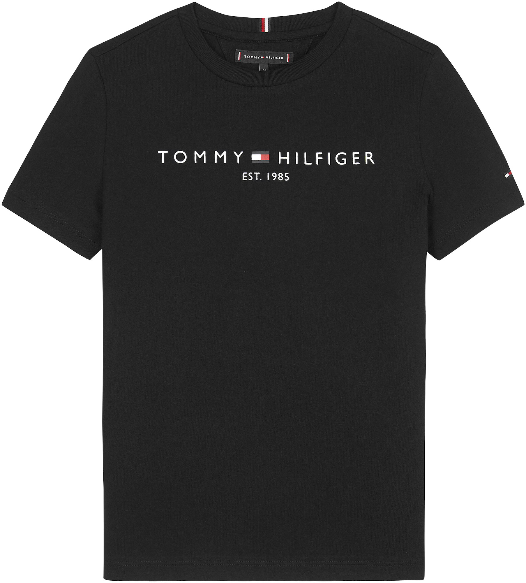 TOMMY HILFIGER Tricou negru / alb - Pled.ro