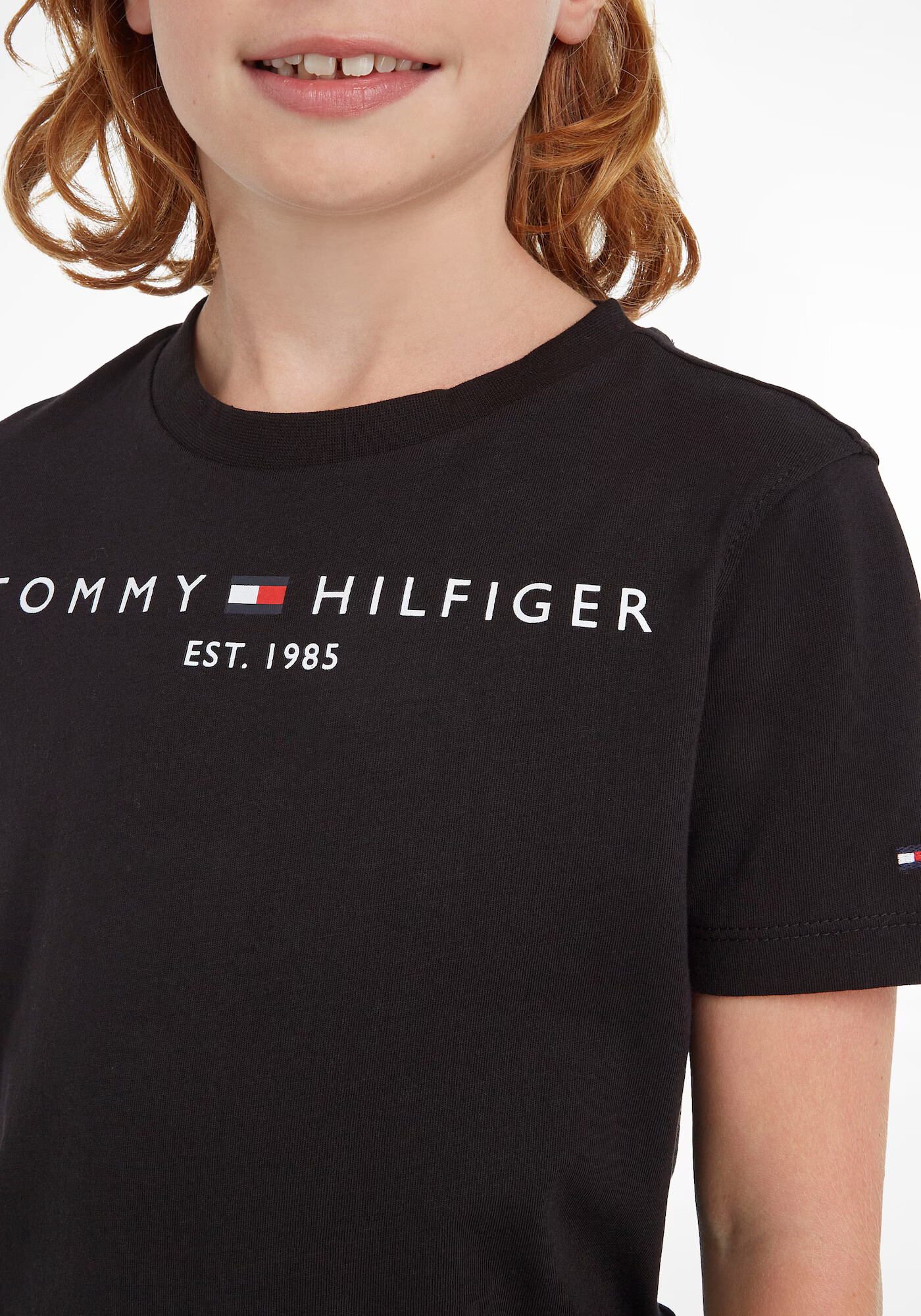 TOMMY HILFIGER Tricou negru / alb - Pled.ro