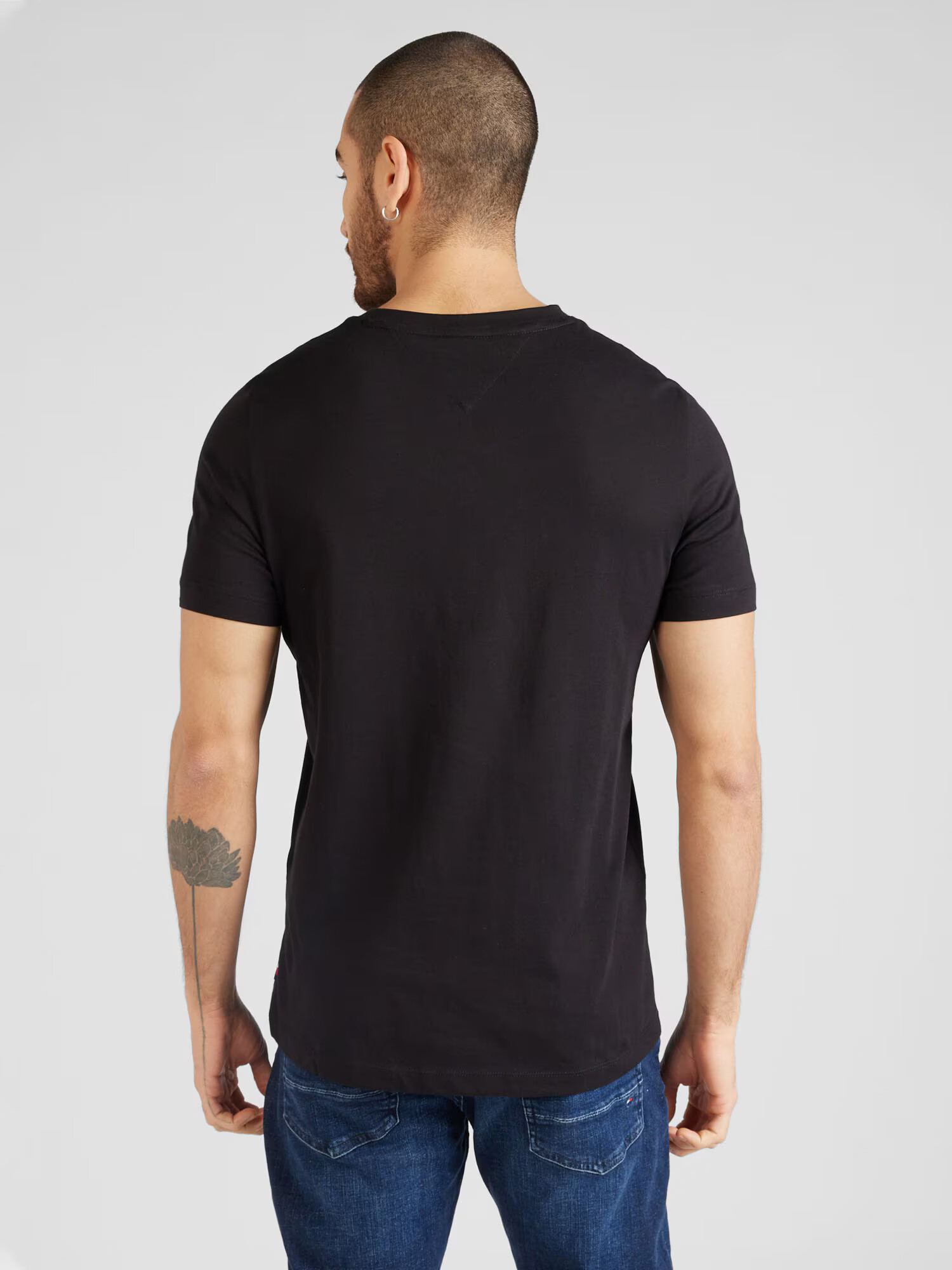 TOMMY HILFIGER Tricou negru / alb - Pled.ro